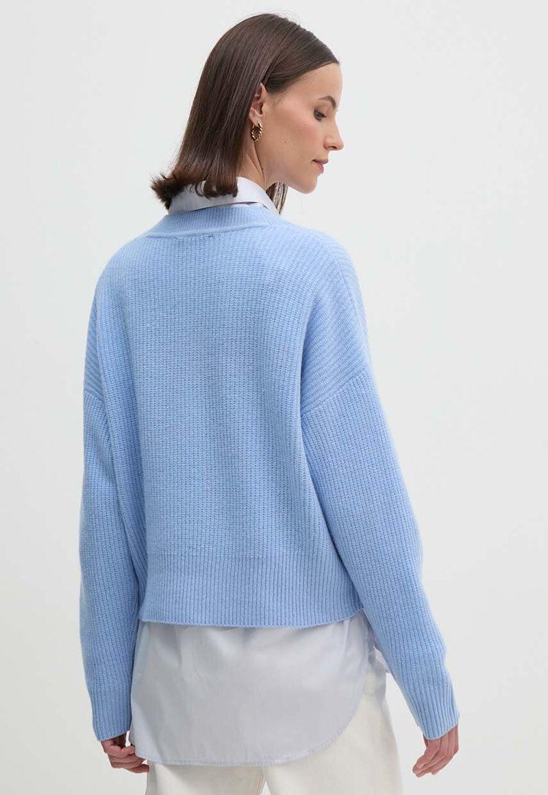 Sweater Cuello V Dos Bolsillos Celeste Tommy Hilfiger-2