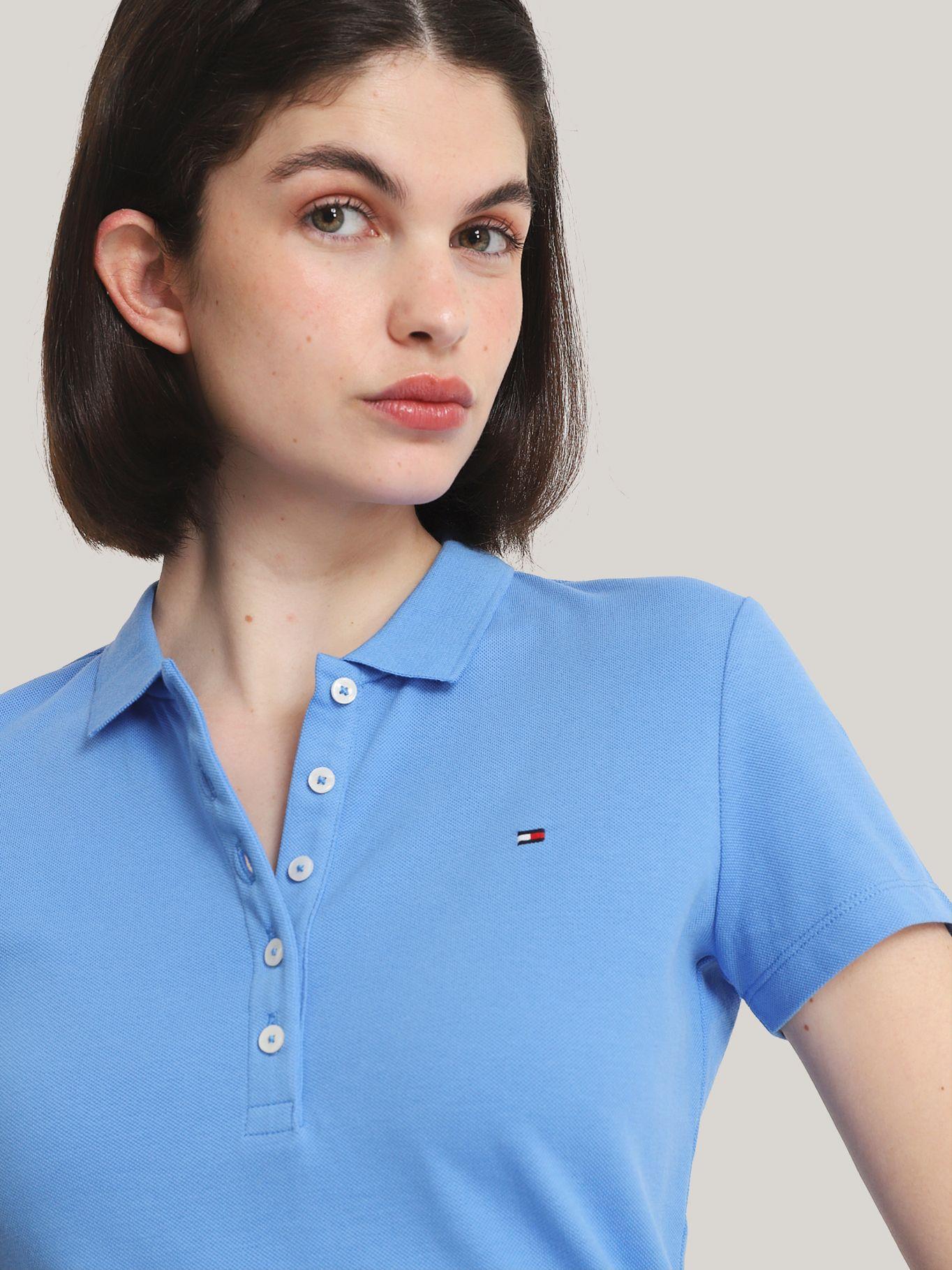 Polo Solid Slim Fit Con 5 Botones Celeste Tommy Hilfiger-3