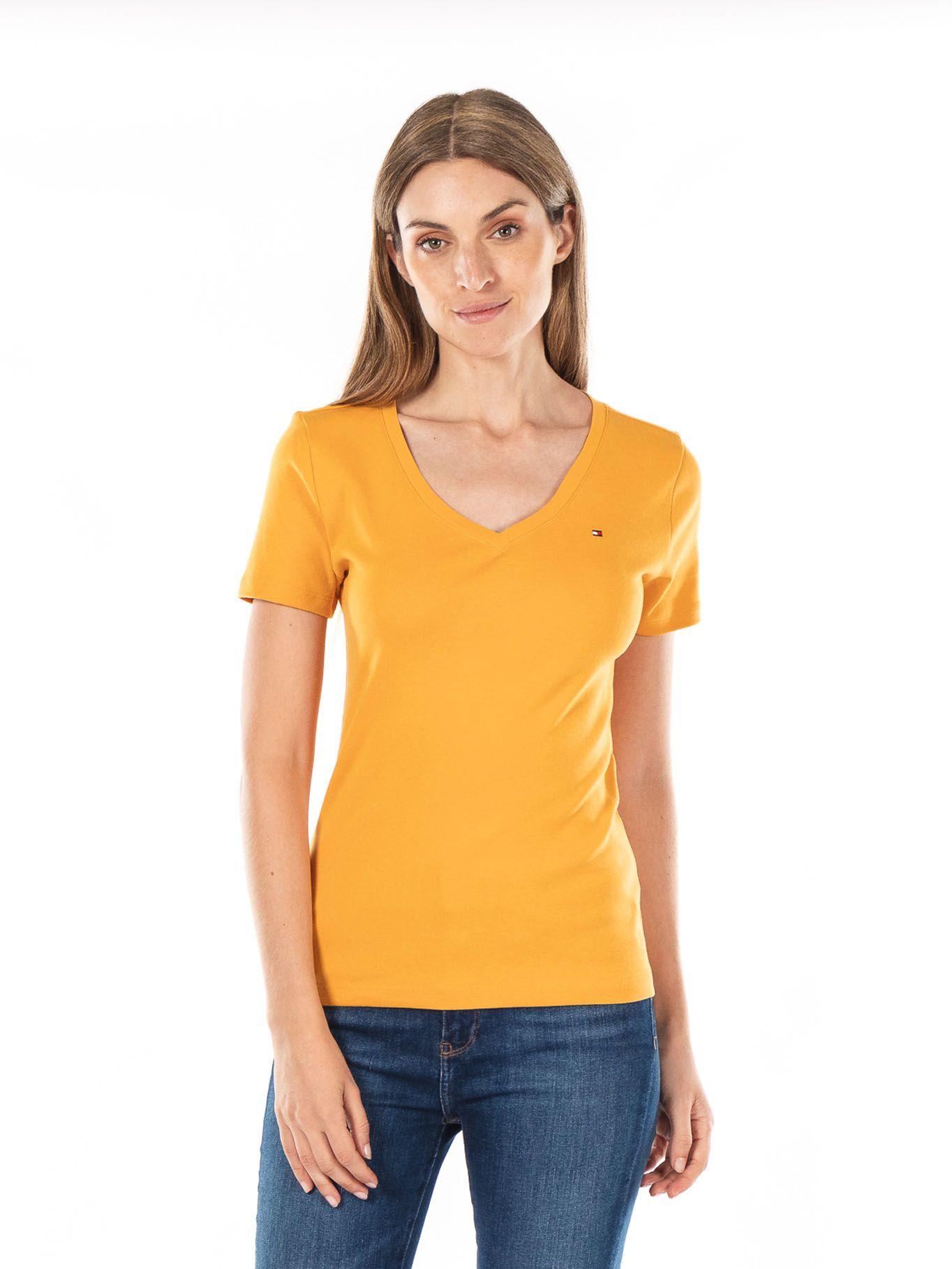 Polera Clásica V-Neck Amarillo Tommy Hilfiger-0