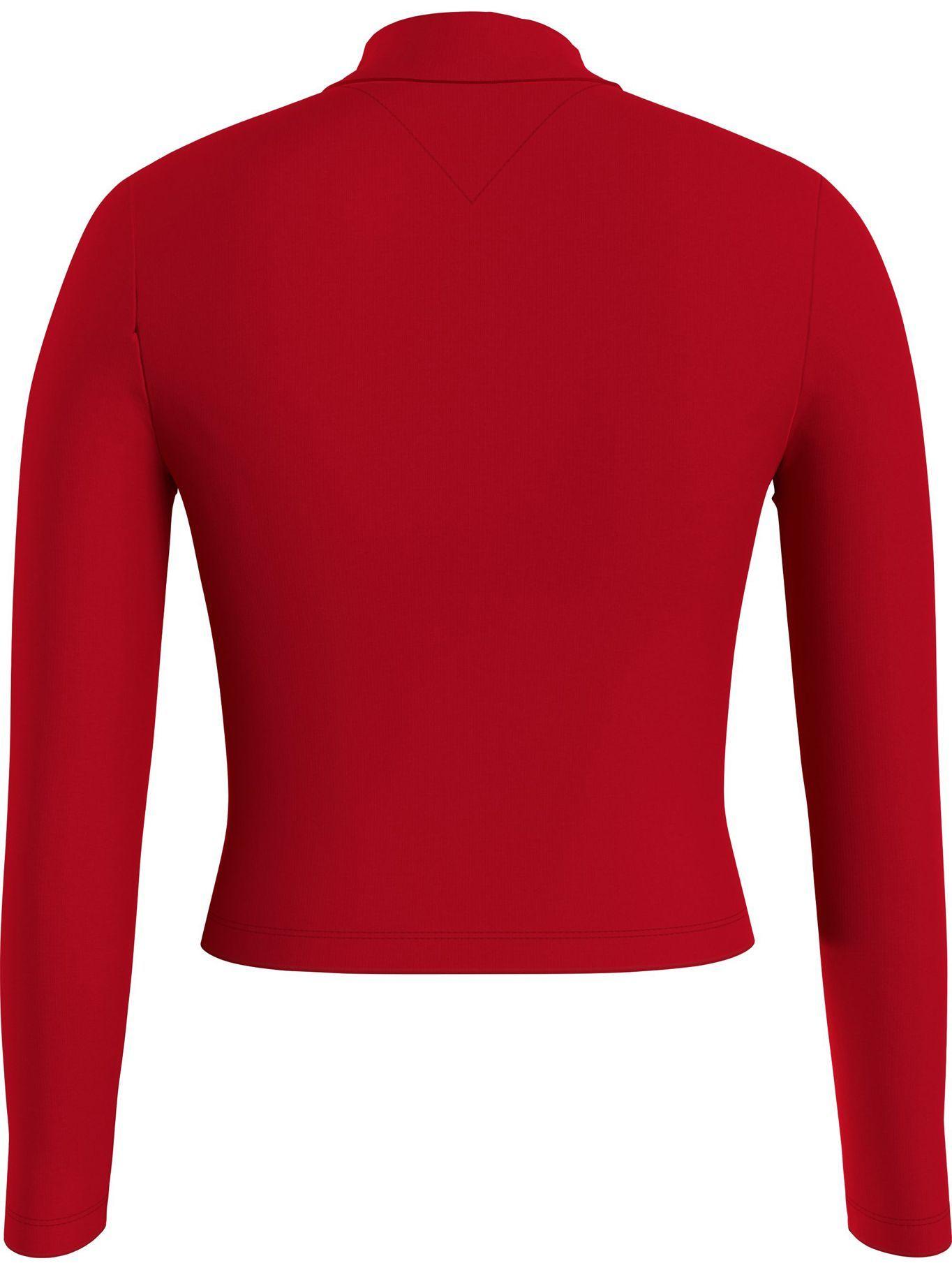 Polera Crop Cuello Monk Rojo Tommy Jeans A2-1