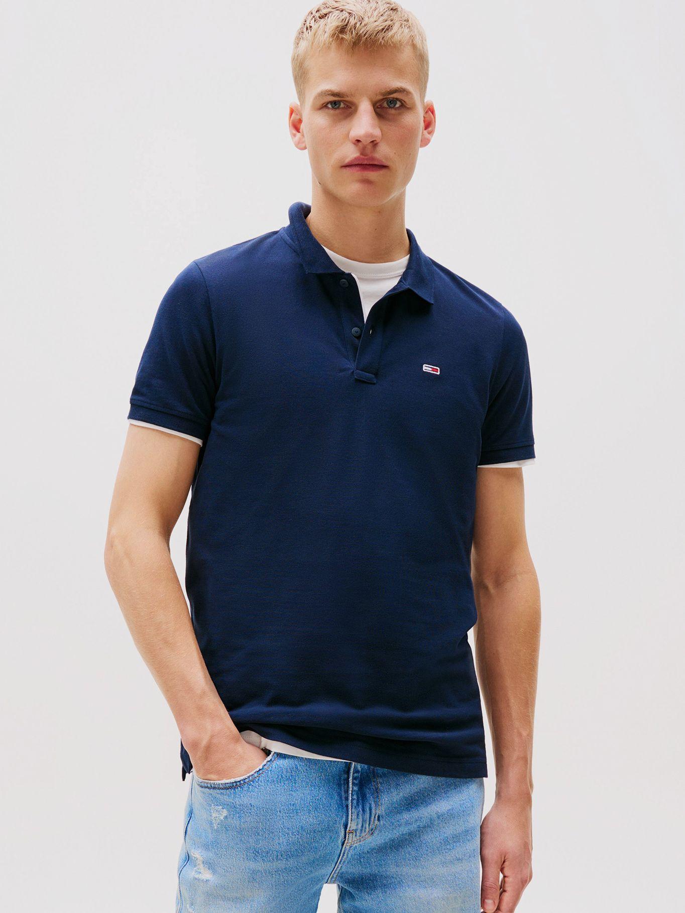 Polo Placket Logo Slim Fit Azul Tommy Jeans-0