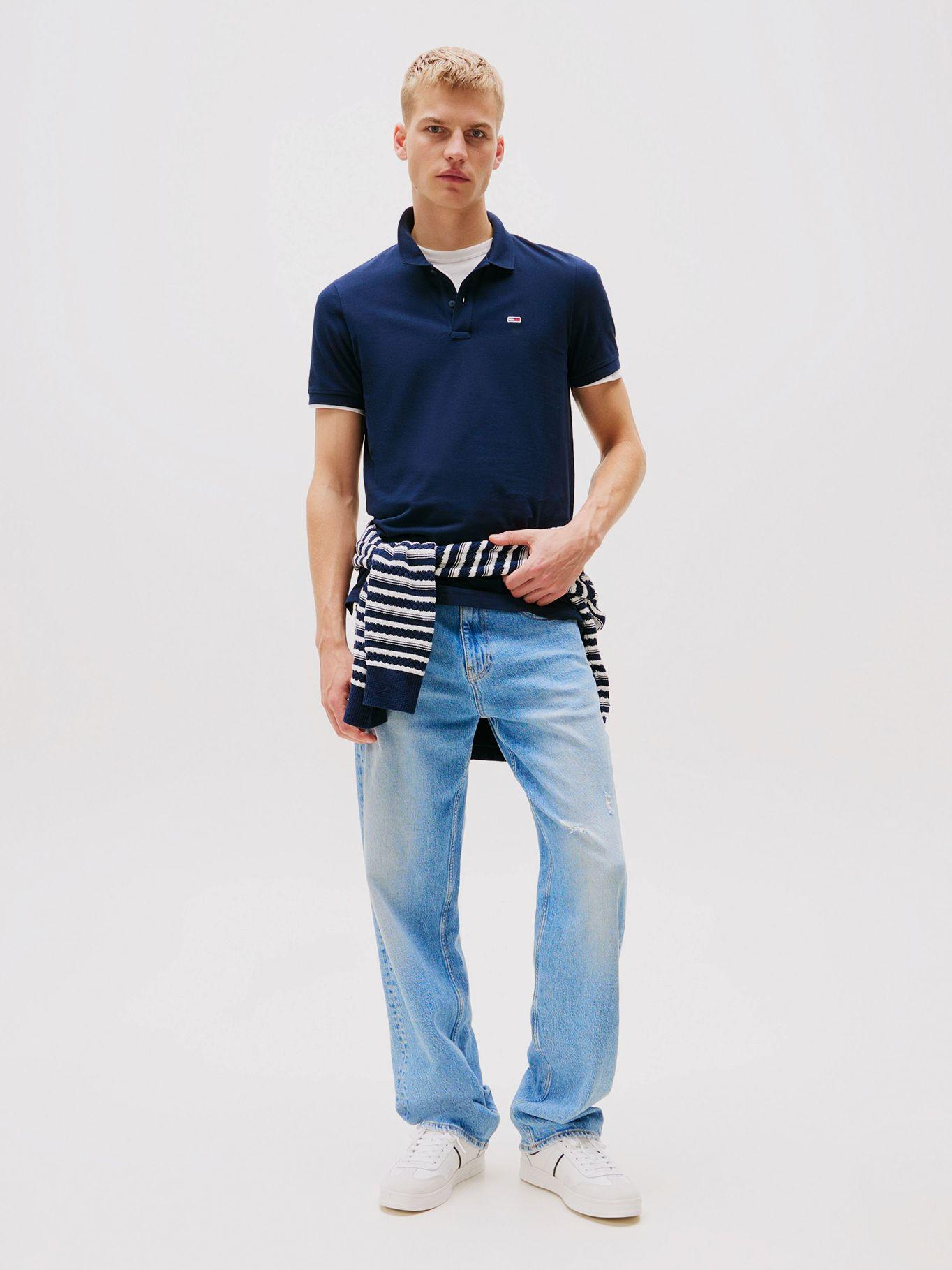 Polo Placket Logo Slim Fit Azul Tommy Jeans-1