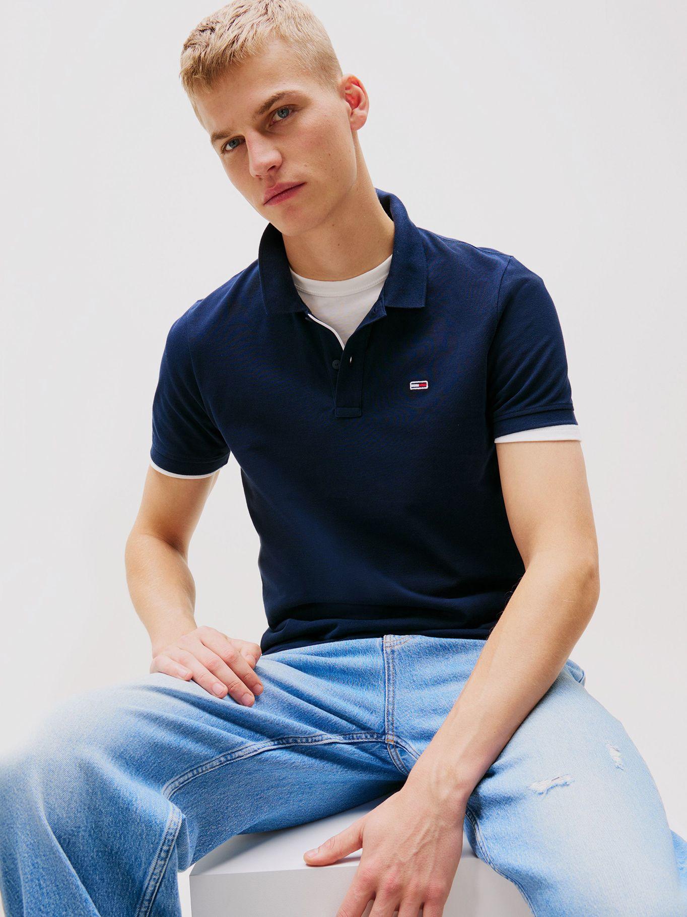 Polo Placket Logo Slim Fit Azul Tommy Jeans-3