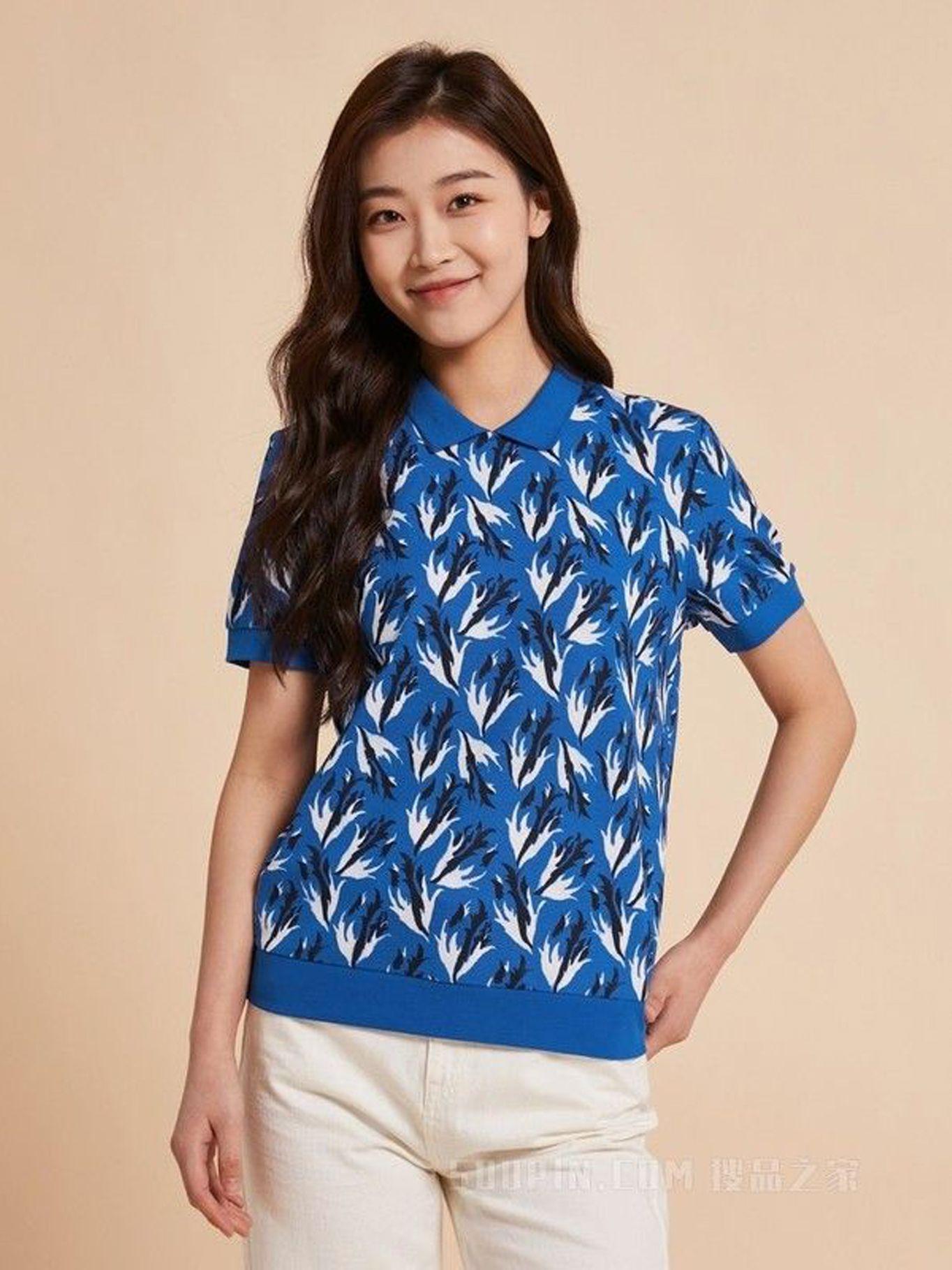 Polo Con Diseño Floral Azul Tommy Hilfiger-0