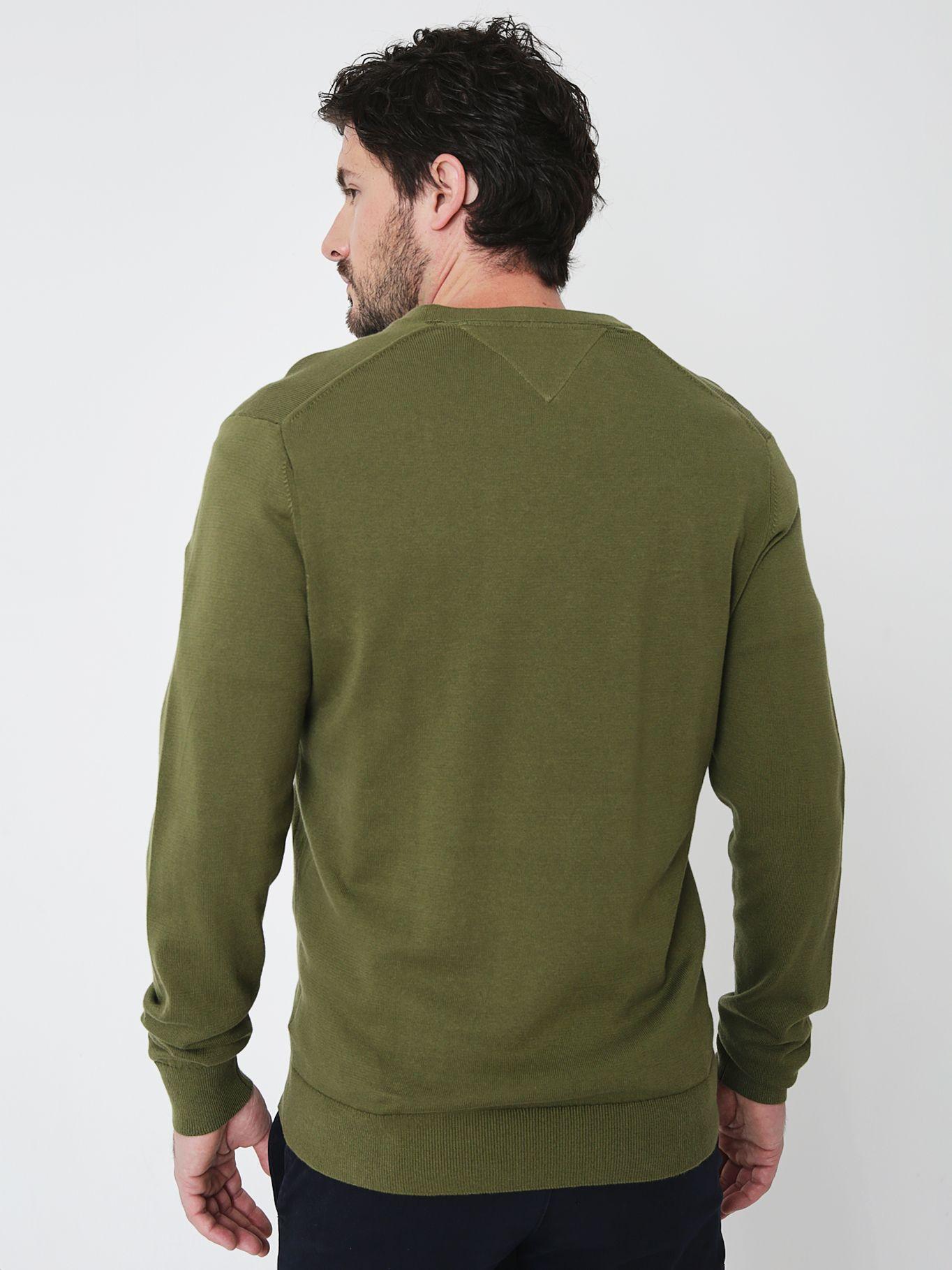 Sweater Signature V-Neck Verde Tommy Hilfiger-1