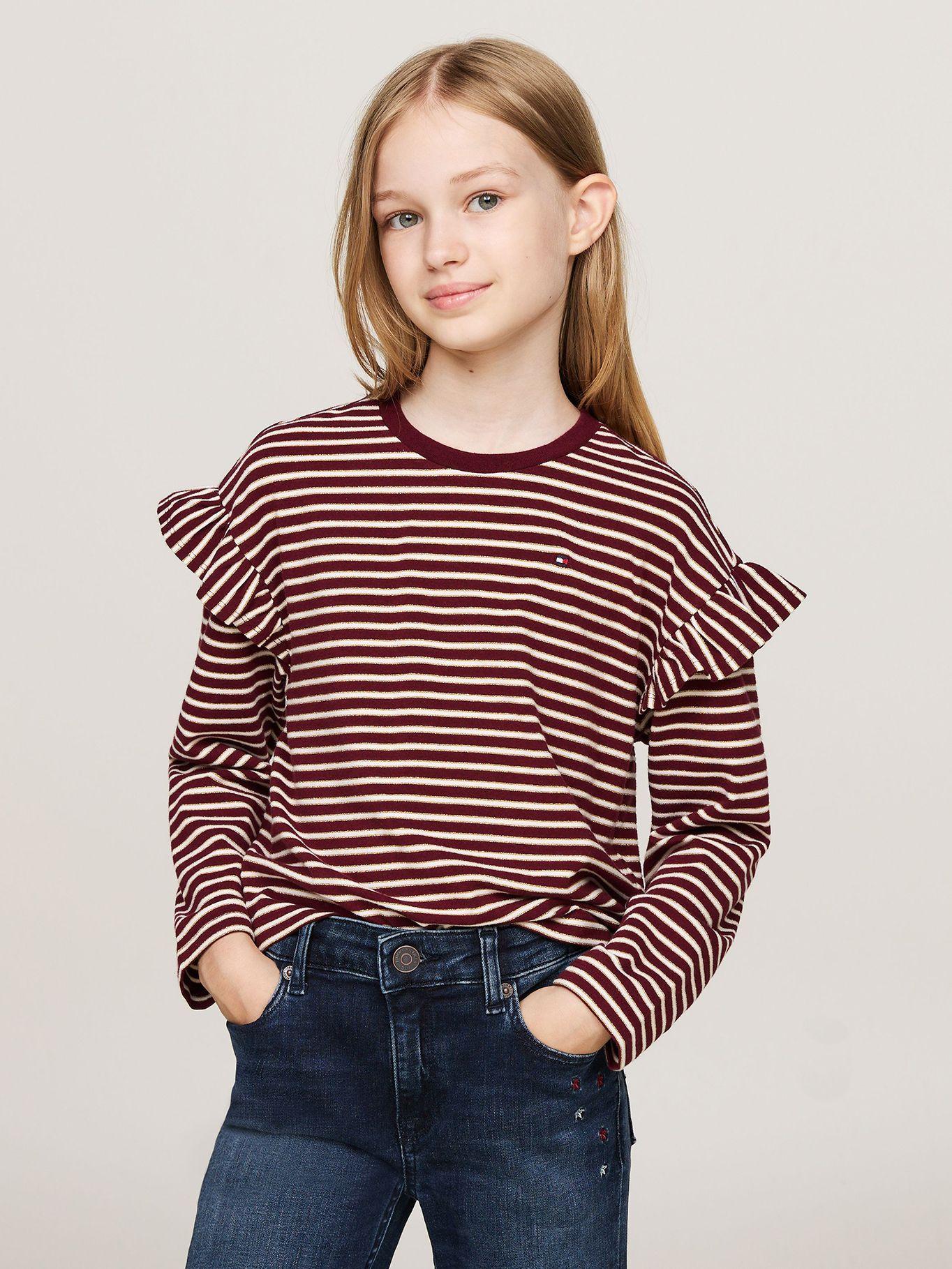 Polera Lurex Stripe Con Logo Burdeo Tommy Hilfiger-0
