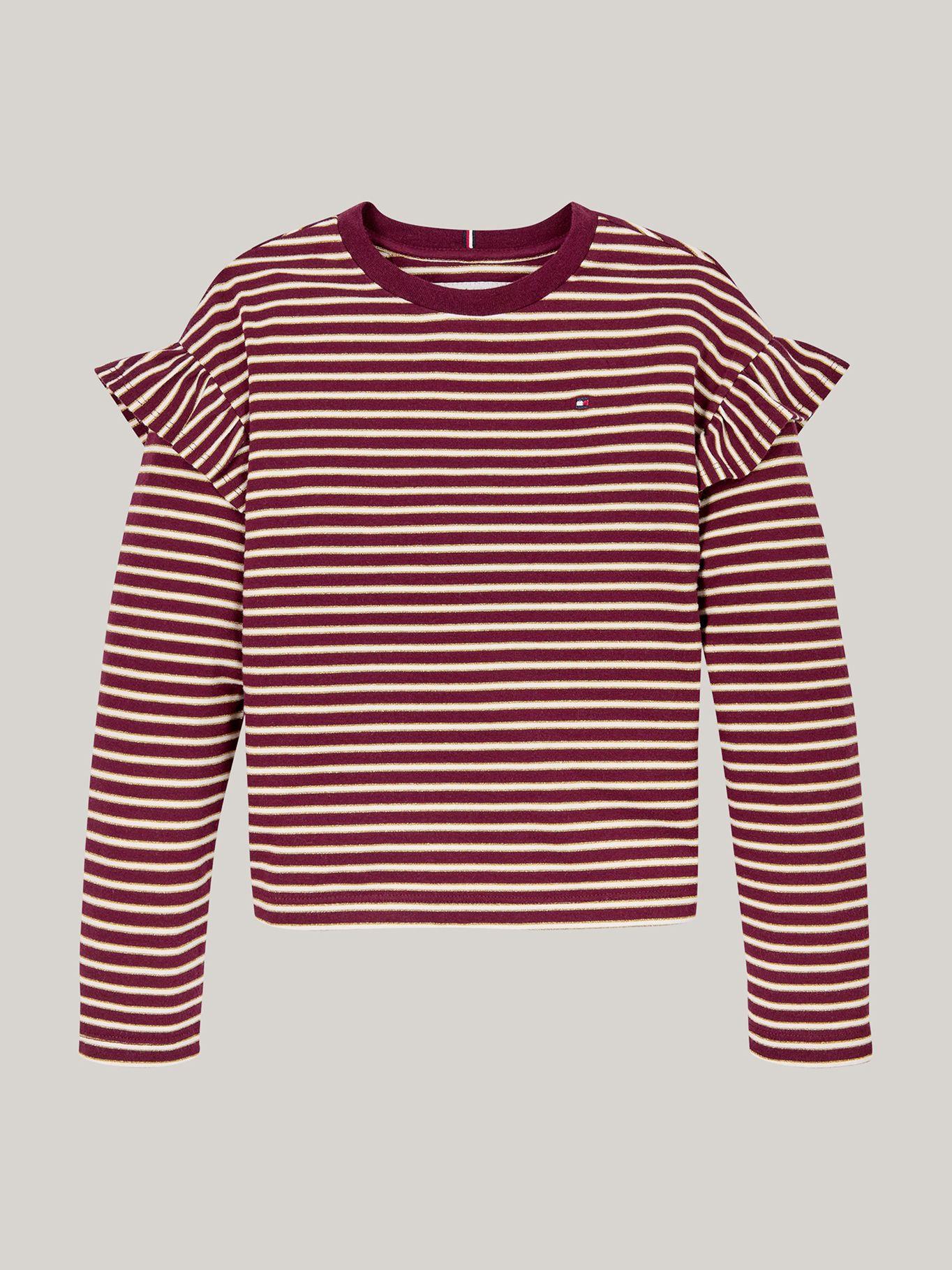 Polera Lurex Stripe Con Logo Burdeo Tommy Hilfiger-4