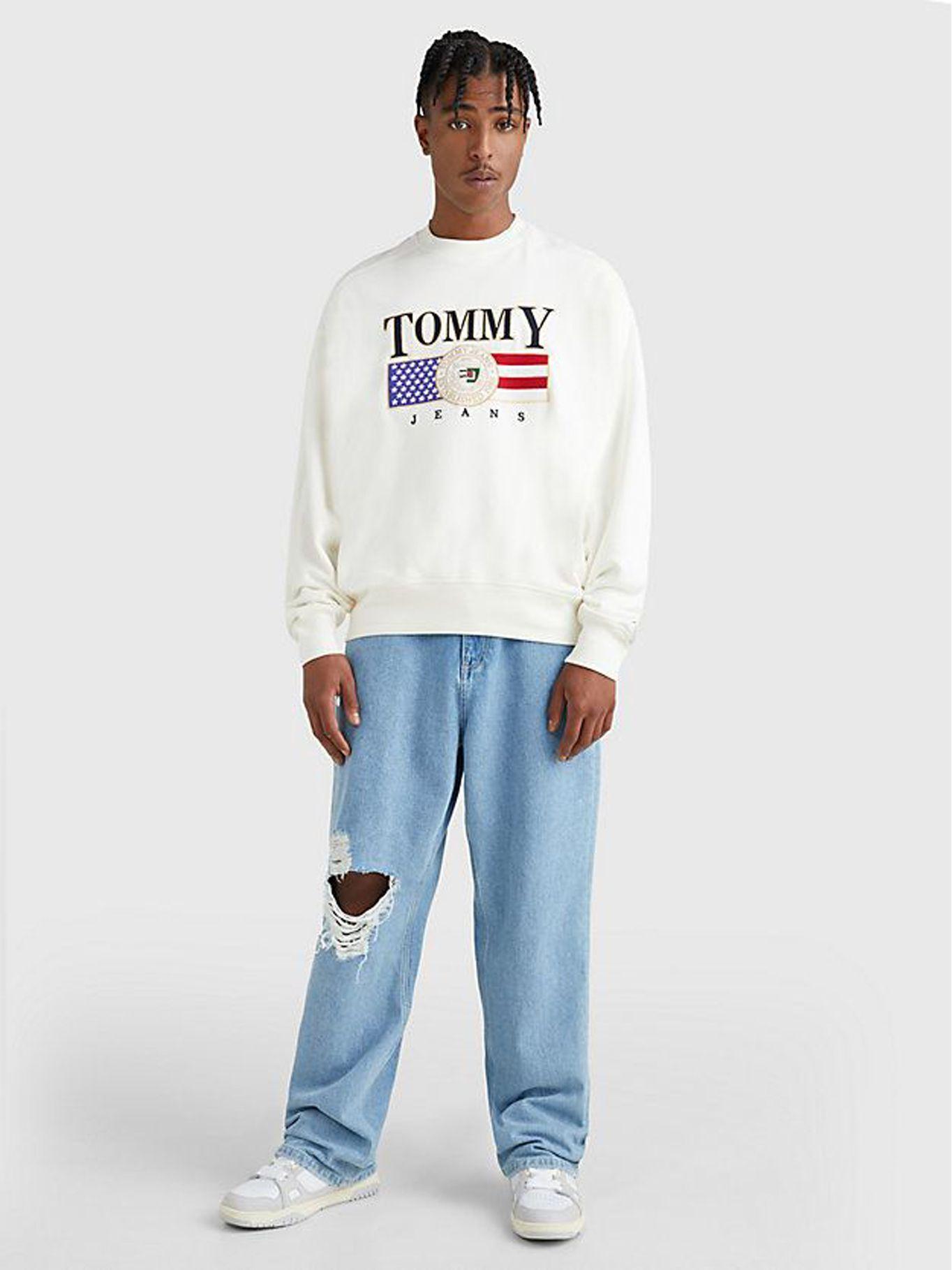 Polerón Boxy Luxe Logo Blanco Tommy Jeans-1
