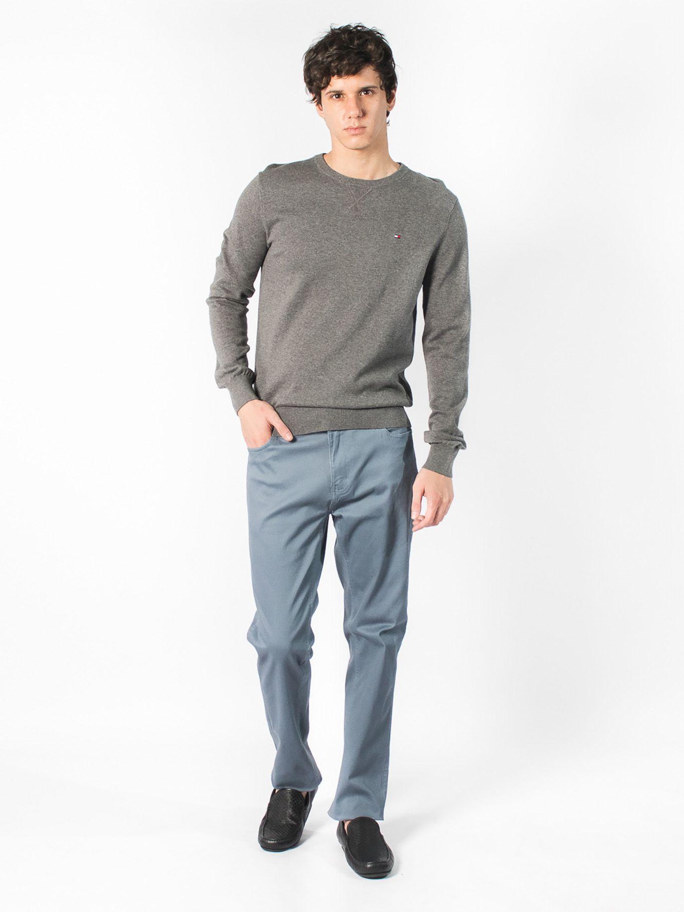 Sweater De Algodón Essential C-Neck Gris Tommy Hilfiger-0