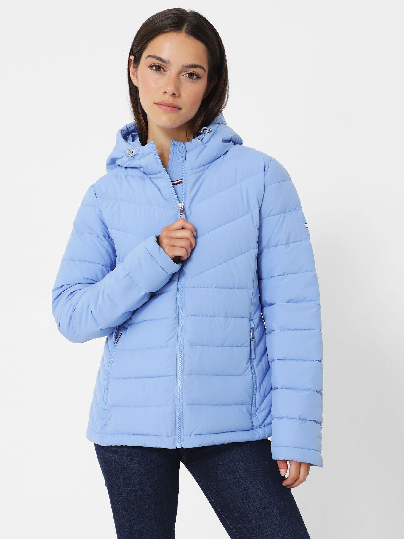 Parka Solid Con Gorro Y Cierre Celeste Tommy Hilfiger-0