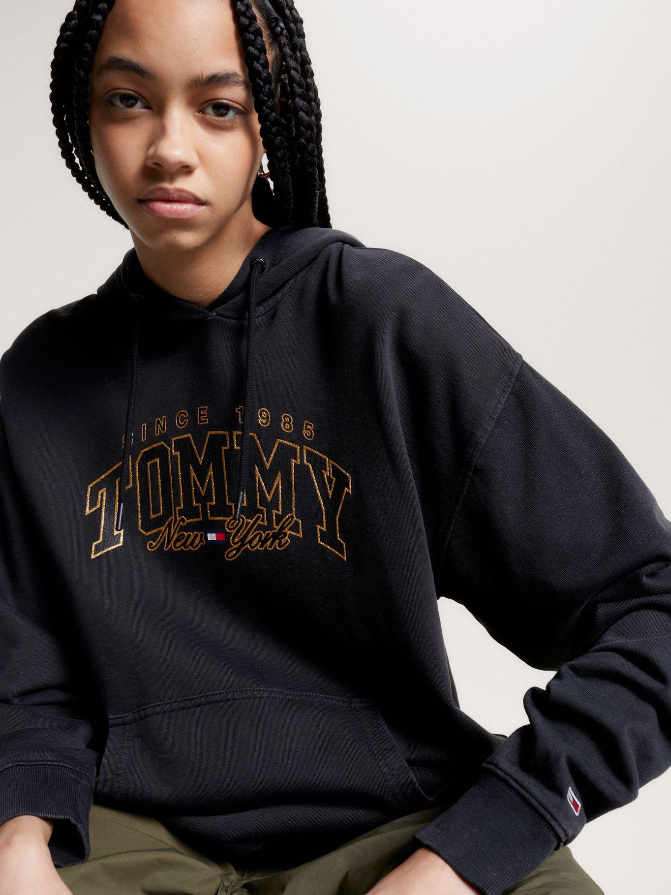 Polerón Hoodie Varsity Relaxed Negro Tommy Jeans-3
