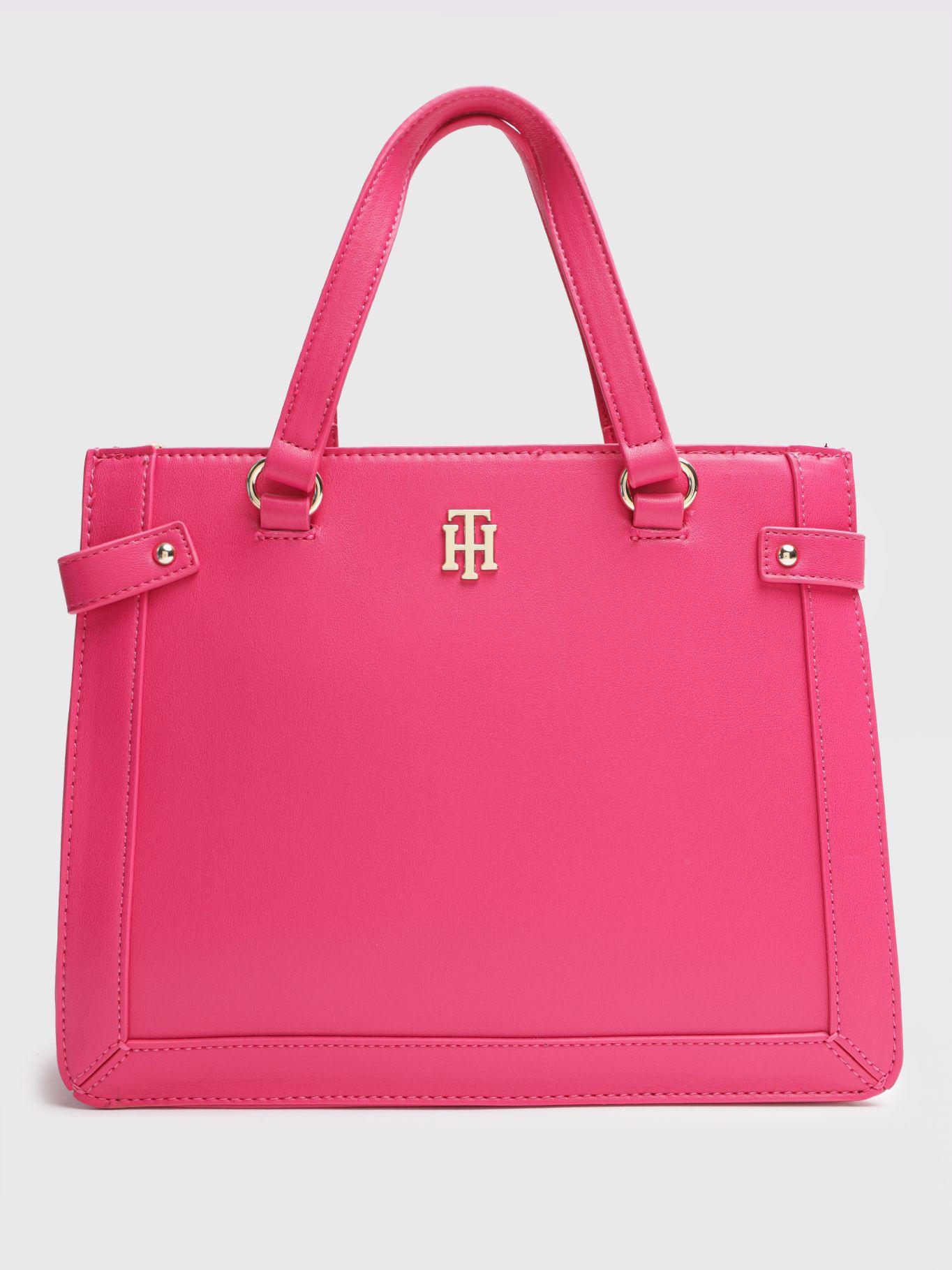 Bolso Satchel Con Bandolera Rosado Tommy Hilfiger-0