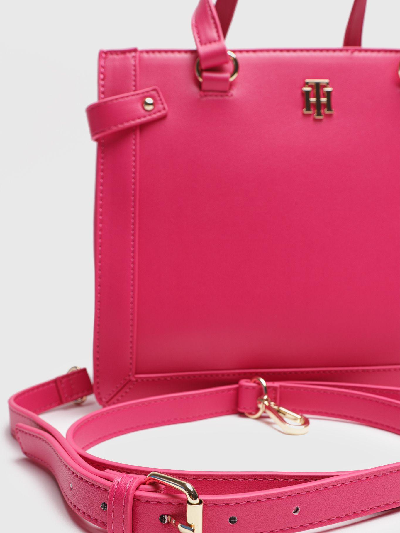 Bolso Satchel Con Bandolera Rosado Tommy Hilfiger-4
