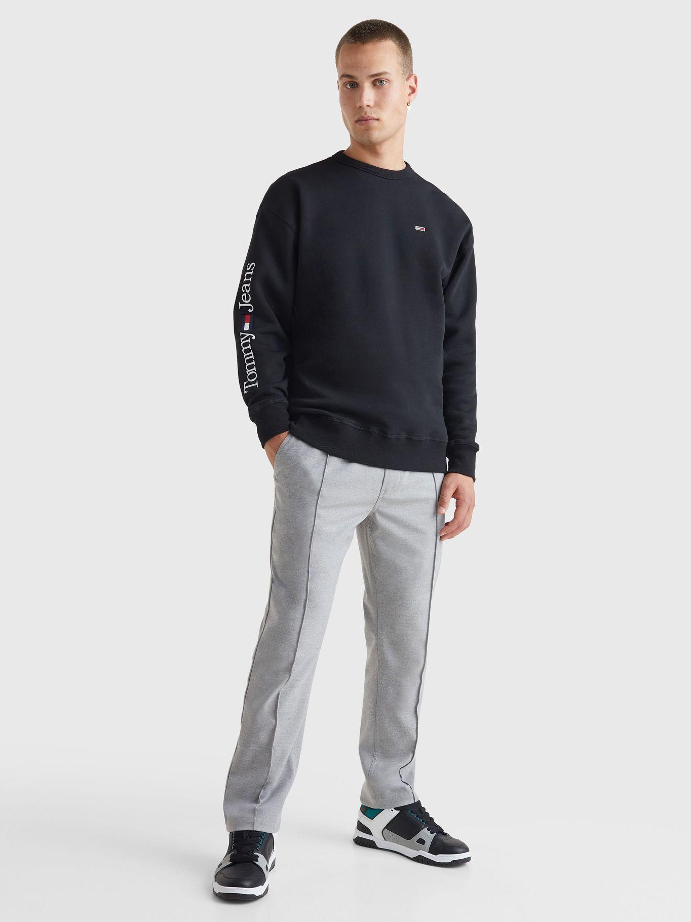 Polerón Linear Placement Con Logo Negro Tommy Jeans-1