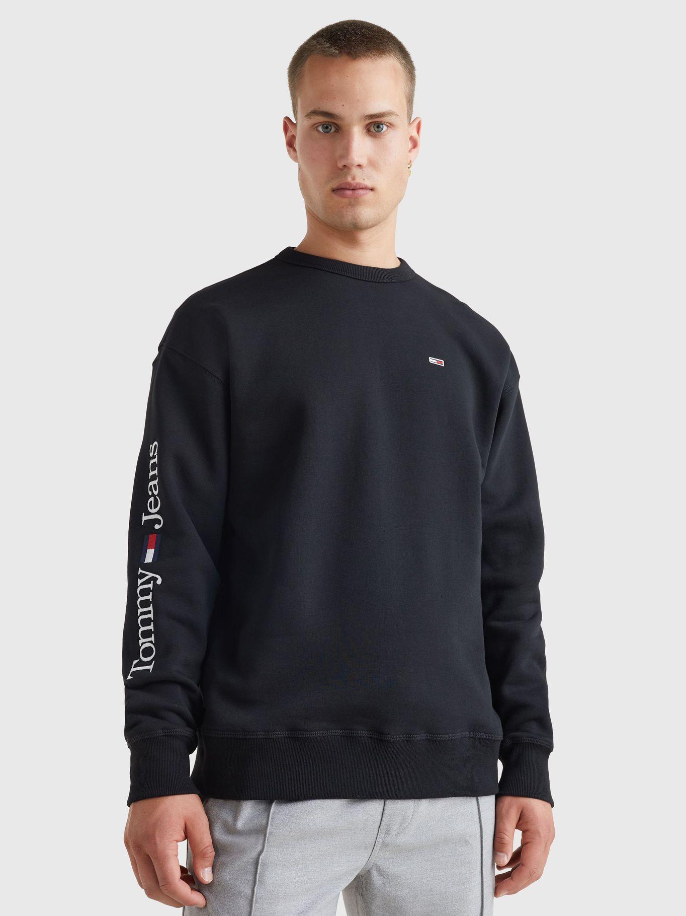 Polerón Linear Placement Con Logo Negro Tommy Jeans-0