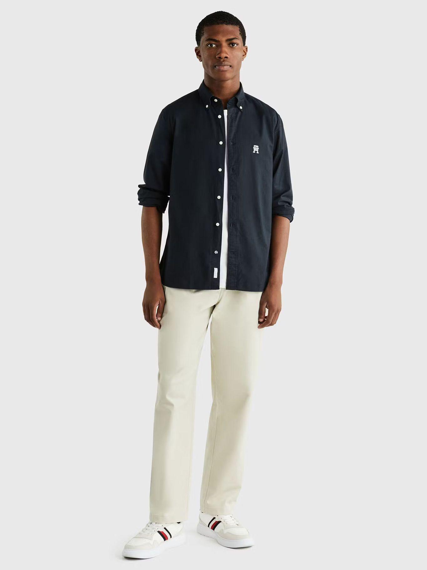 Camisa Regular Fit Monogram Azul Tommy Hilfiger-1