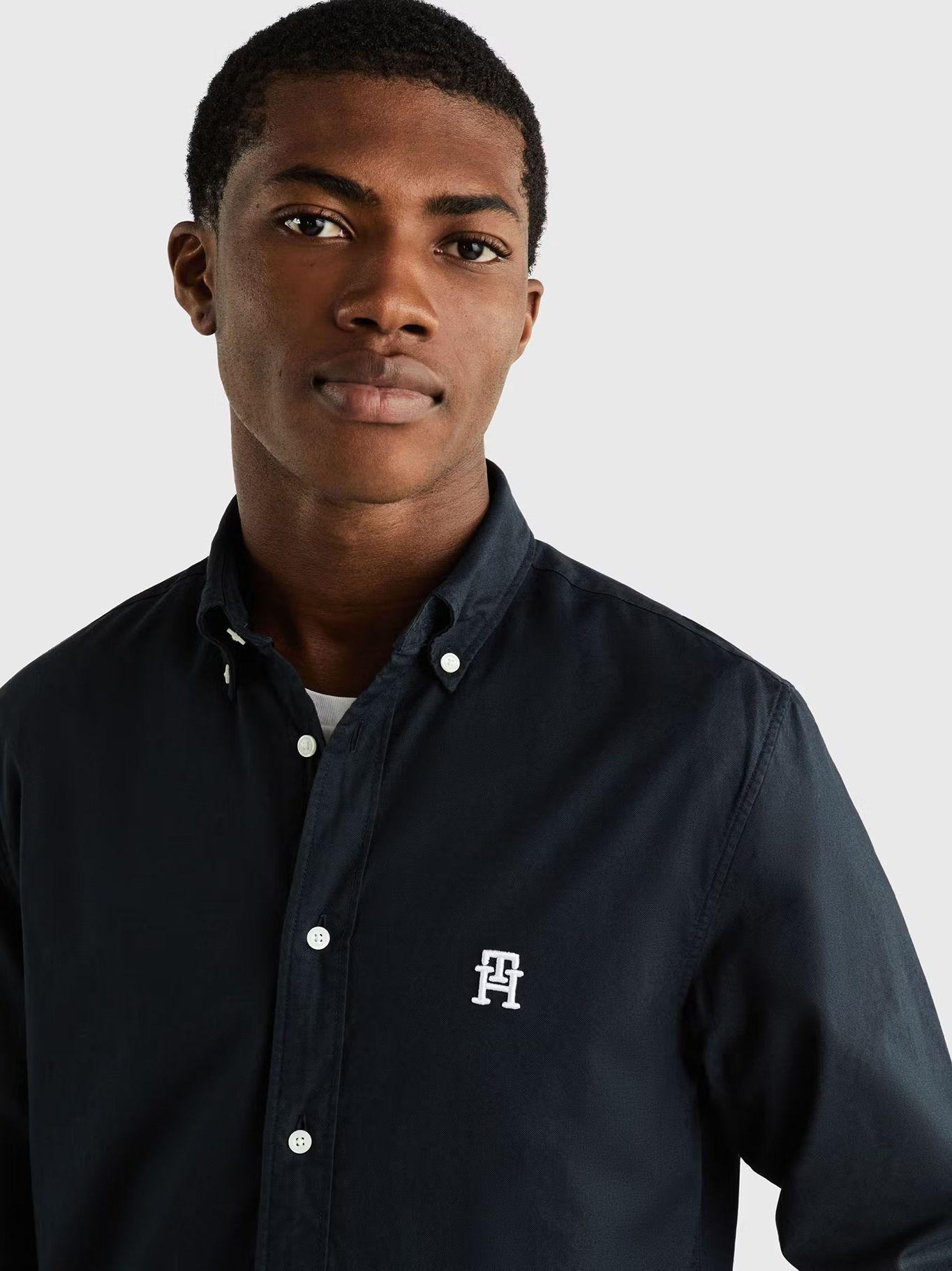 Camisa Regular Fit Monogram Azul Tommy Hilfiger-3