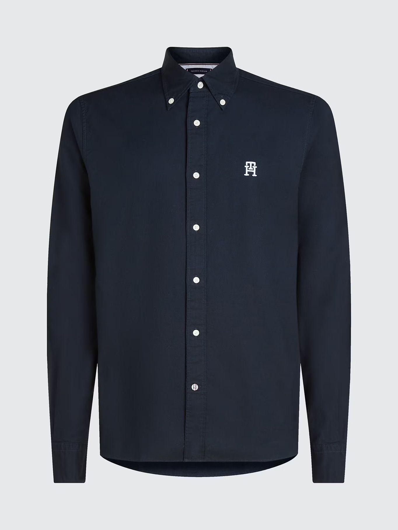 Camisa Regular Fit Monogram Azul Tommy Hilfiger-4