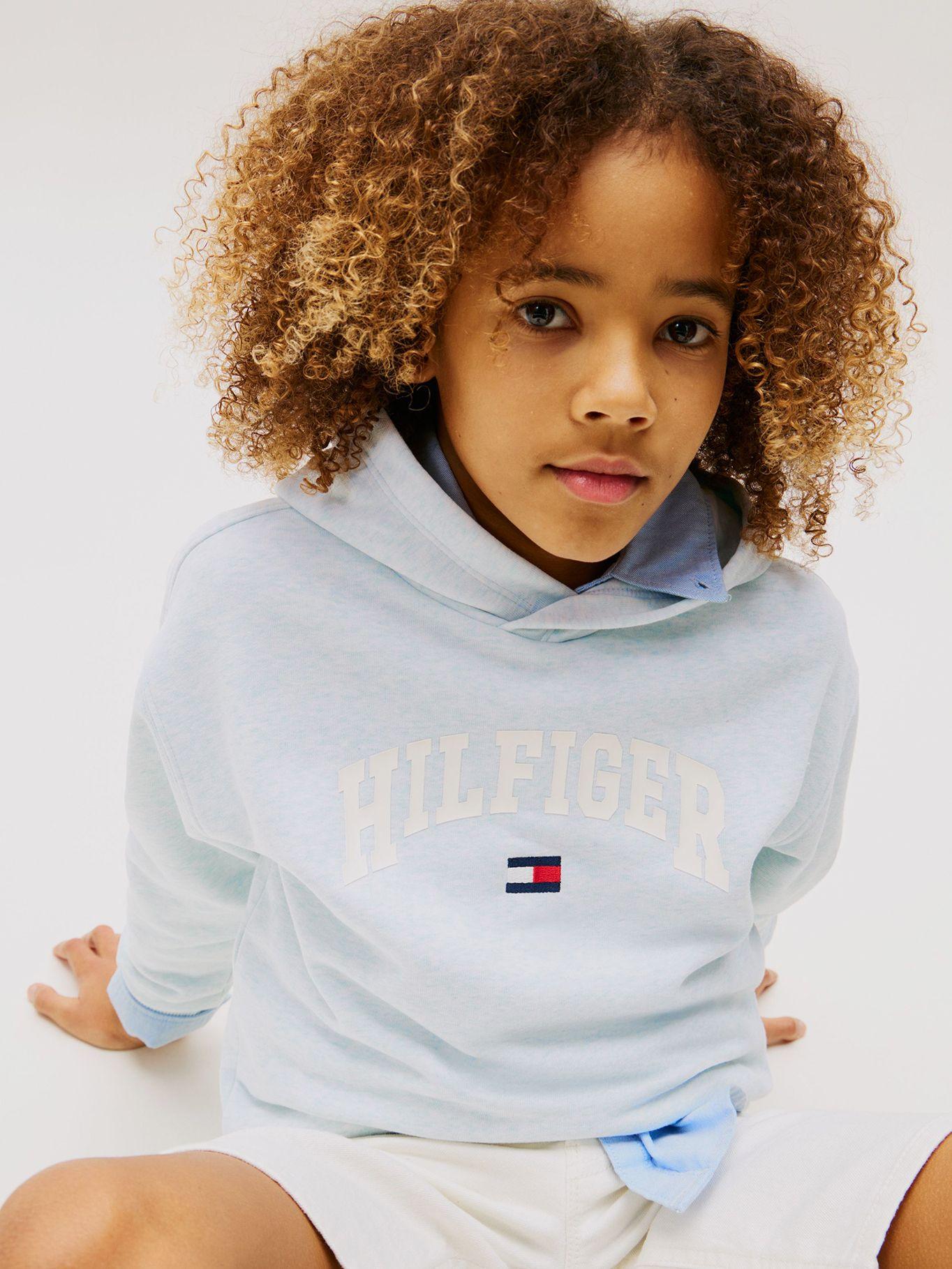 Polerón Universitario Gorro Logo Celeste Tommy Hilfiger-3