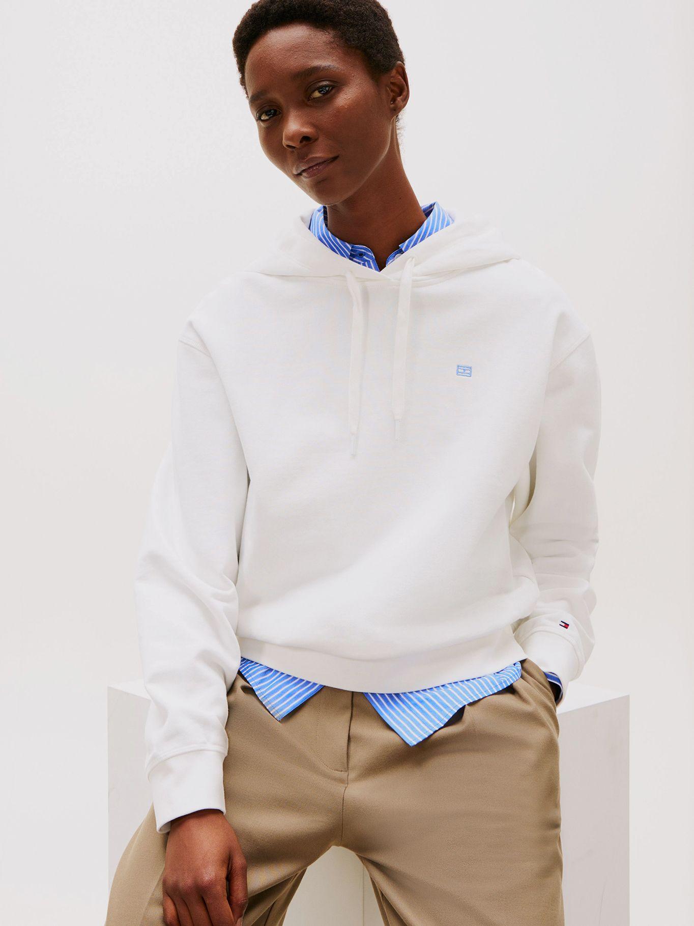Polerón Hoodie Contrast Flag Logo Blanco Tommy Hilfiger-3