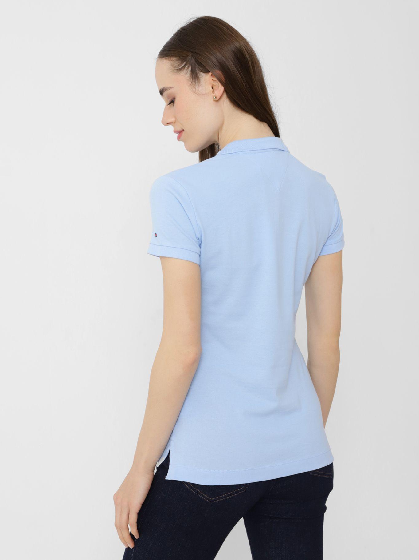 Polo Slim Fit Con Logo Celeste Tommy Hilfiger-1