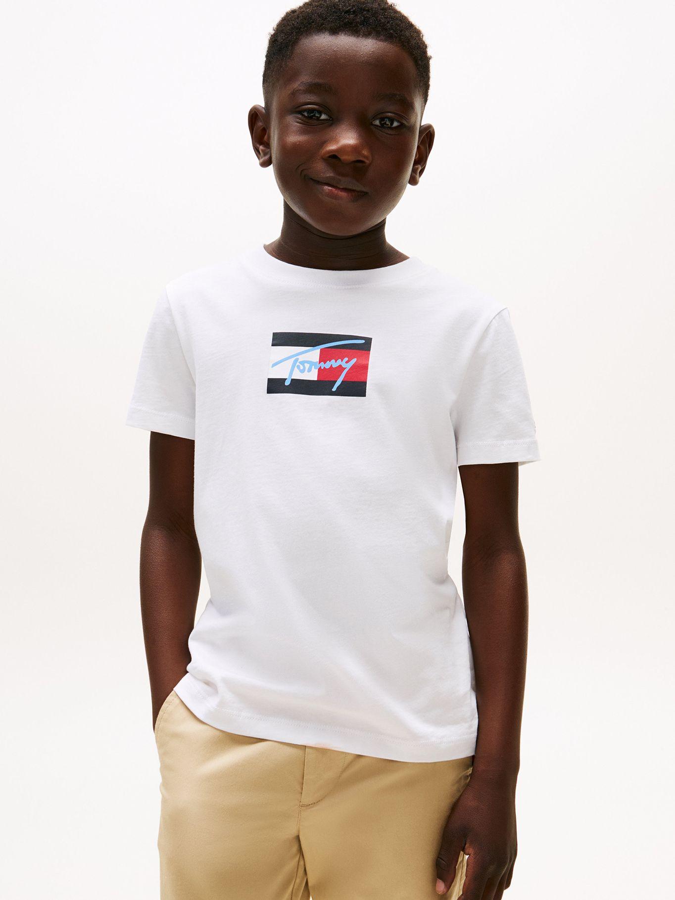 Polera Script Flag Logo Blanco Tommy Hilfiger-0
