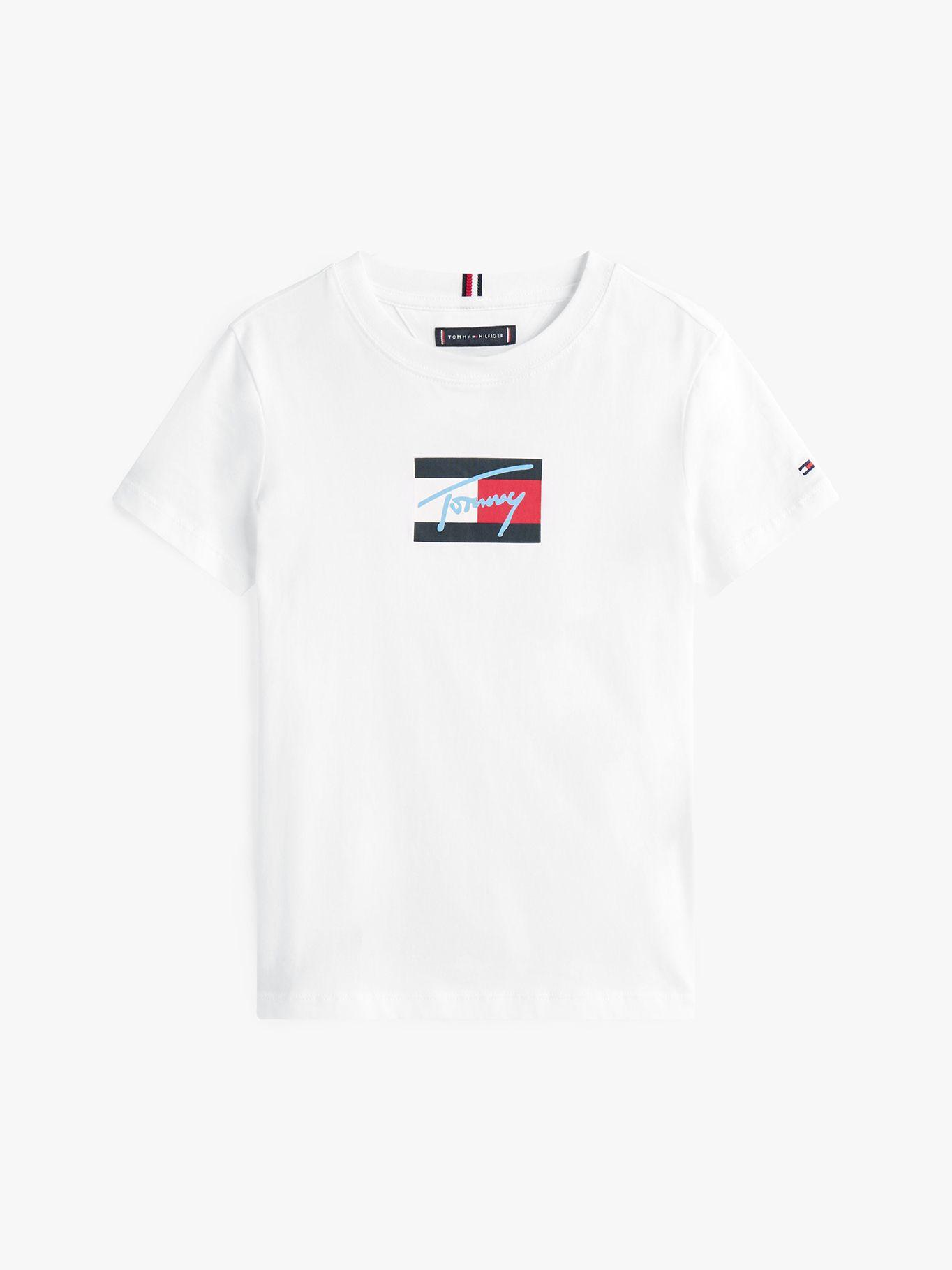 Polera Script Flag Logo Blanco Tommy Hilfiger-4