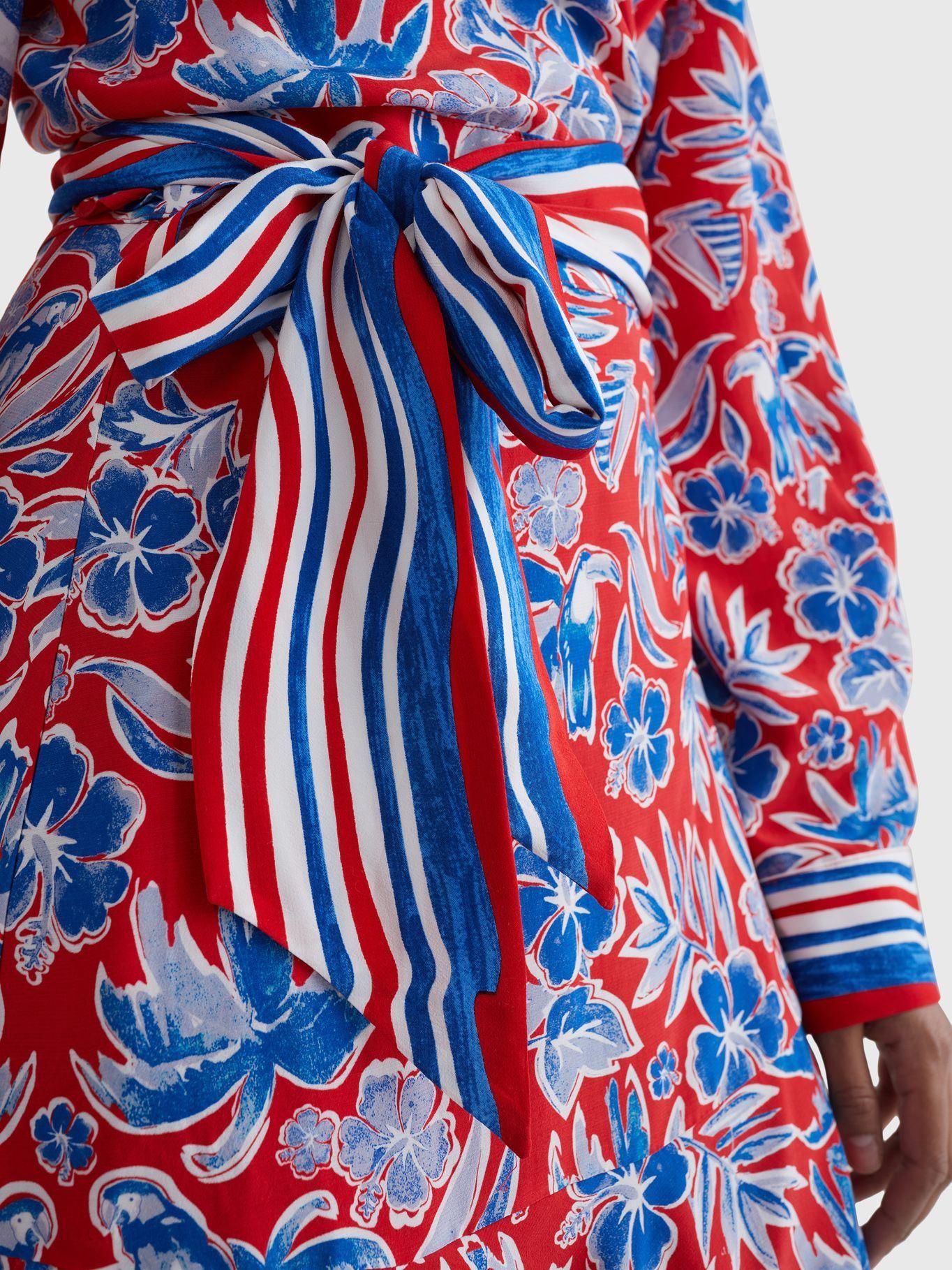 Vestido Cruzado Con Print Rojo Tommy Hilfiger-3