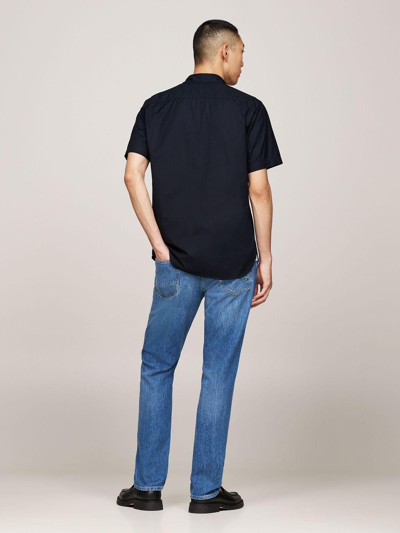 Camisa Solid Flex De Popelina Azul Tommy Hilfiger-2