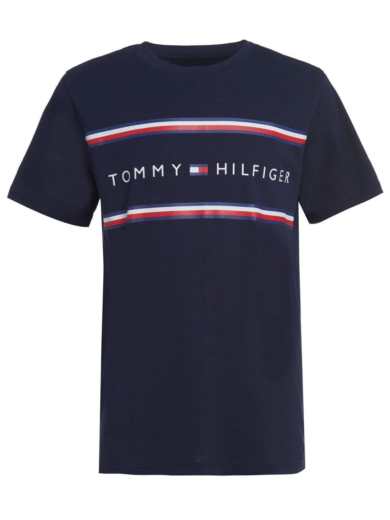 Polera Logo Stripe Azul Tommy Hilfiger D22-0