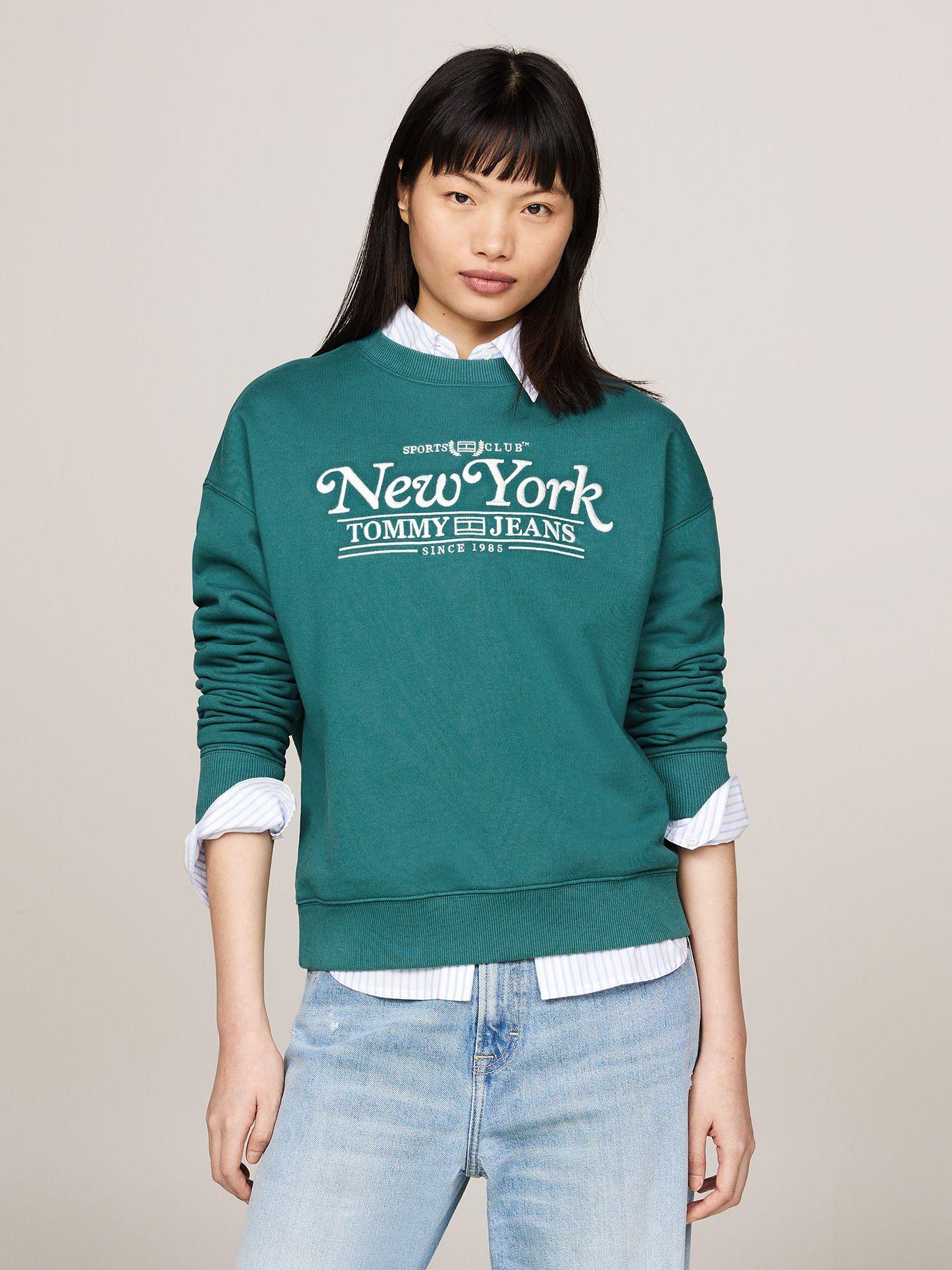 Polerón Relaxed Varsity Logo Verde Tommy Jeans-0
