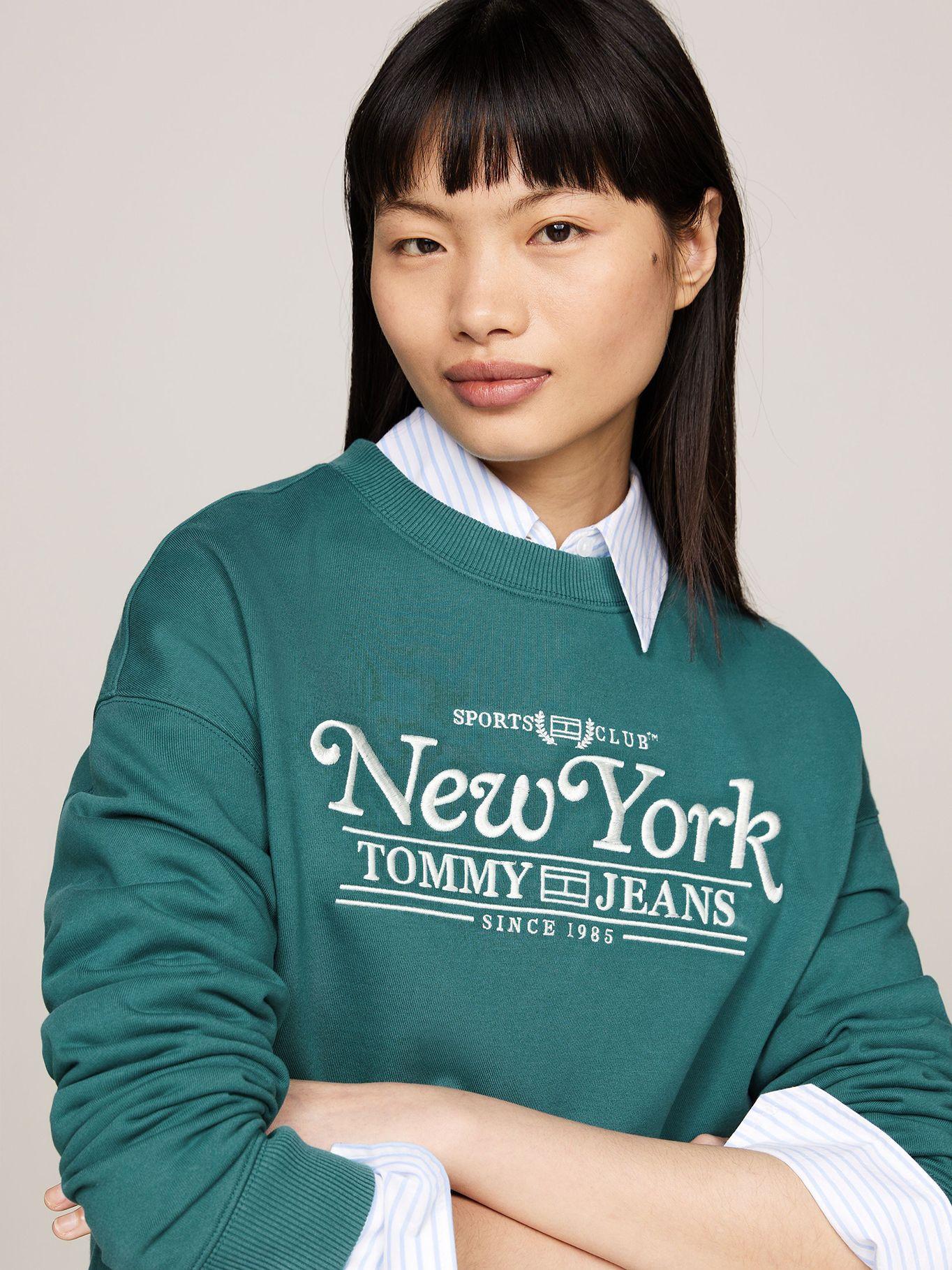 Polerón Relaxed Varsity Logo Verde Tommy Jeans-3