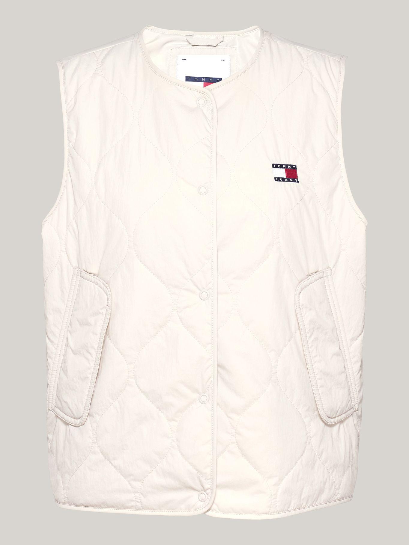 Chaqueta Vest Quilted Con Logo Beige Tommy Hilfiger-4
