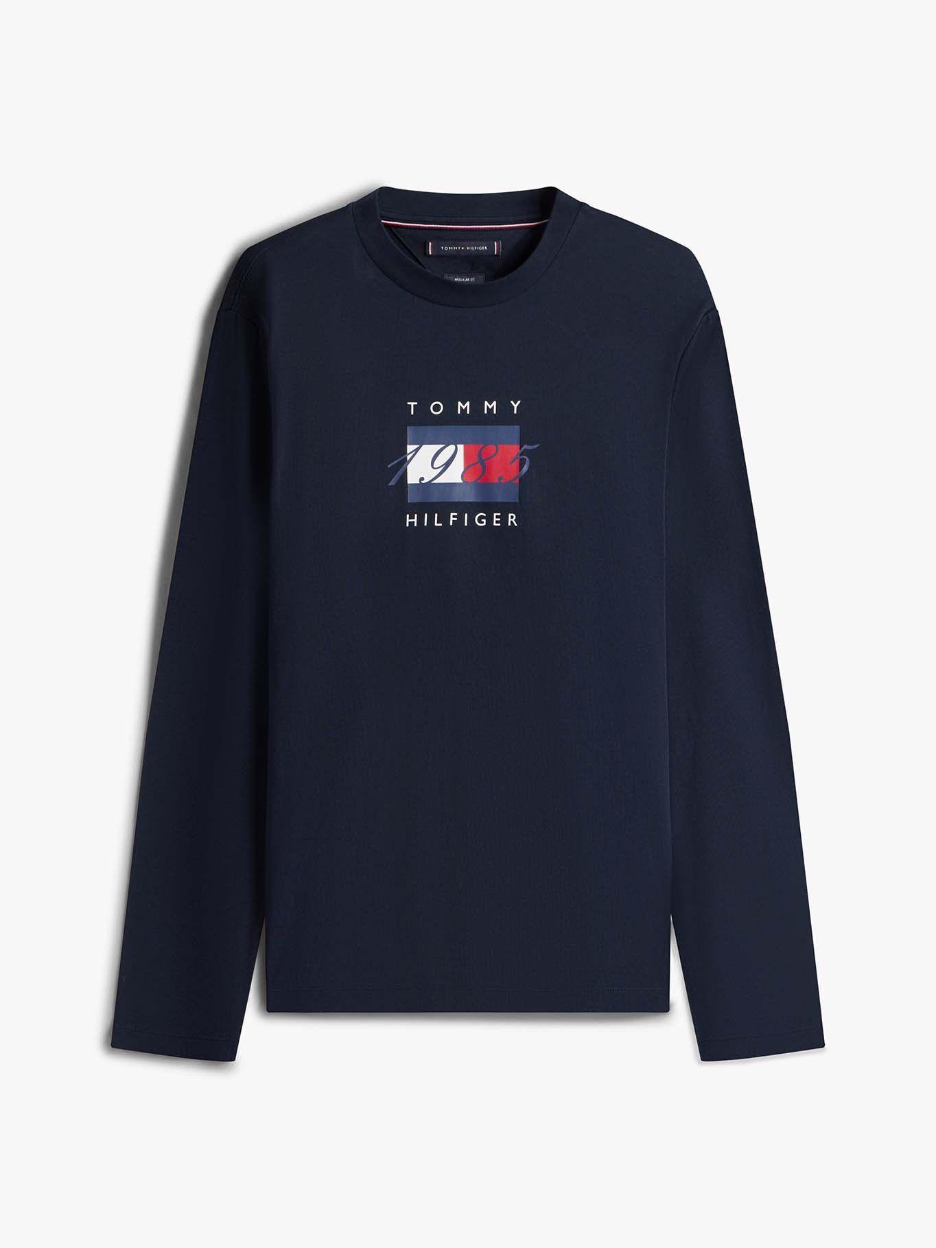 Polera Linear Flag Graphic Logo Azul Tommy Hilfiger-4