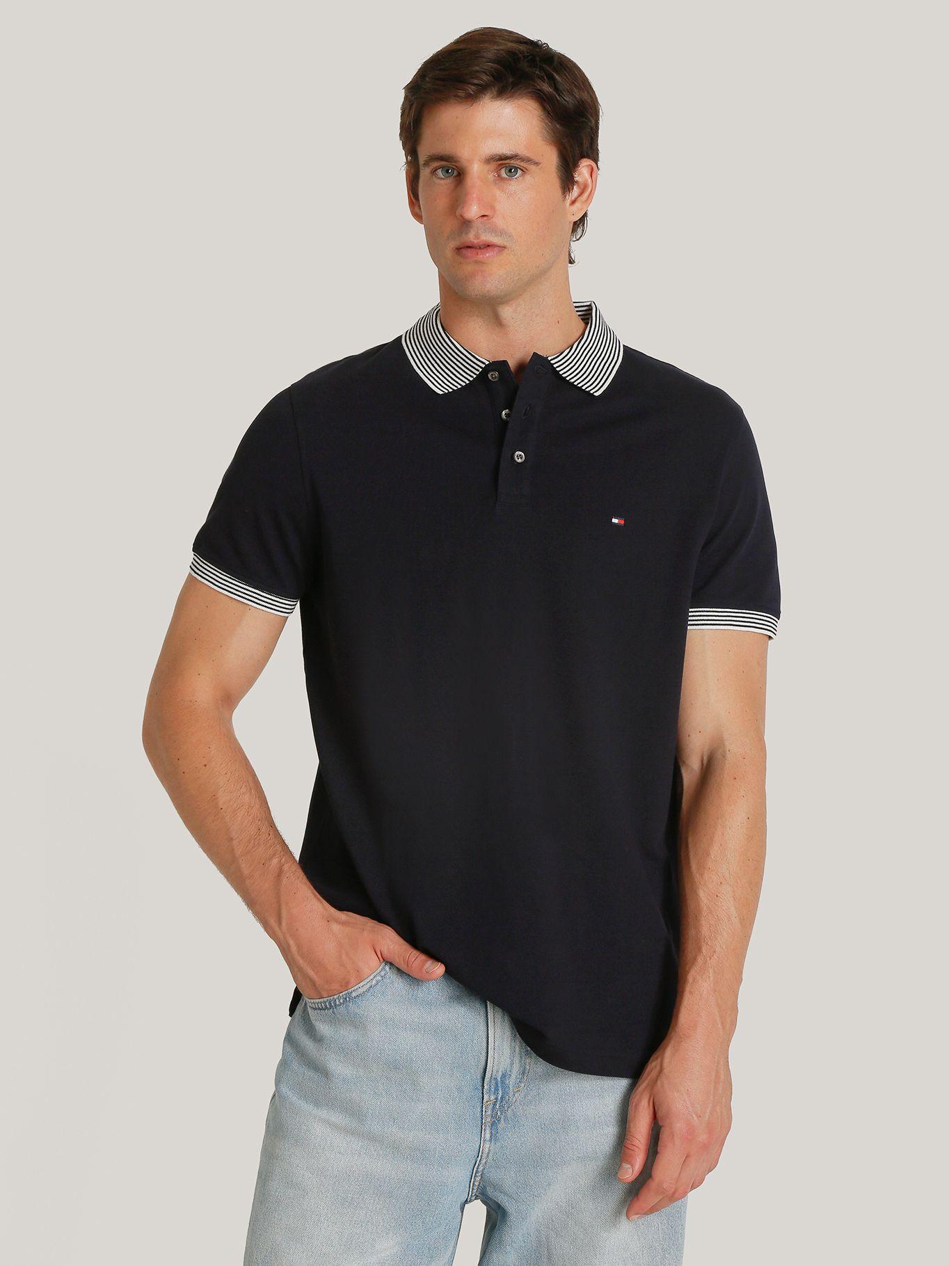 Polo Con Rayas Regular Fit Azul Tommy Hilfiger-0