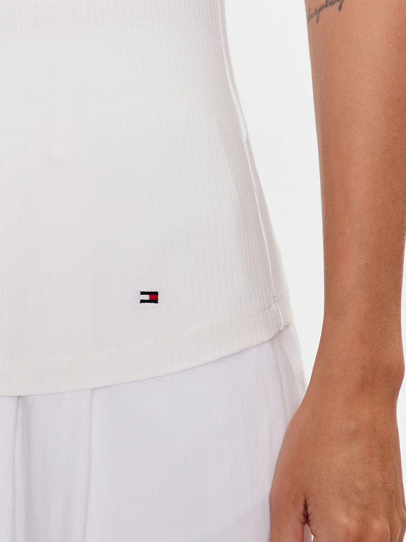 Polera Solid Con Logo Slim Fit Blanco Tommy Hilfiger-3