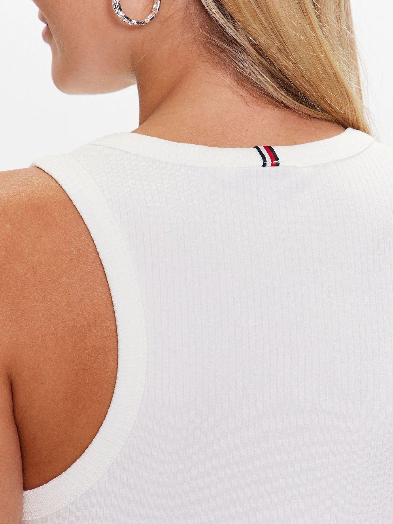 Polera Solid Con Logo Slim Fit Blanco Tommy Hilfiger-4