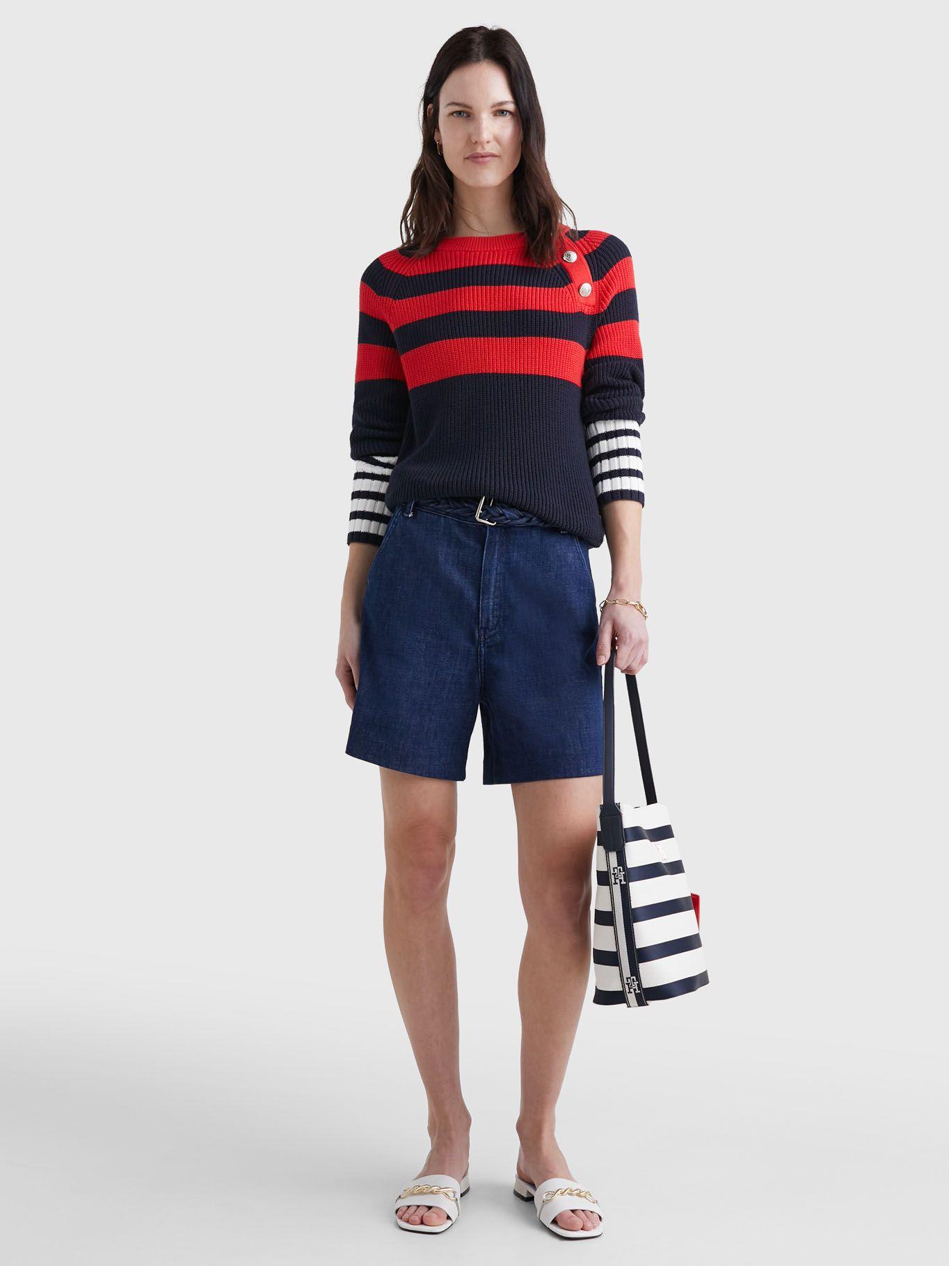 Sweater Colorblock Stripe Raglan Azul Tommy Hilfiger-1