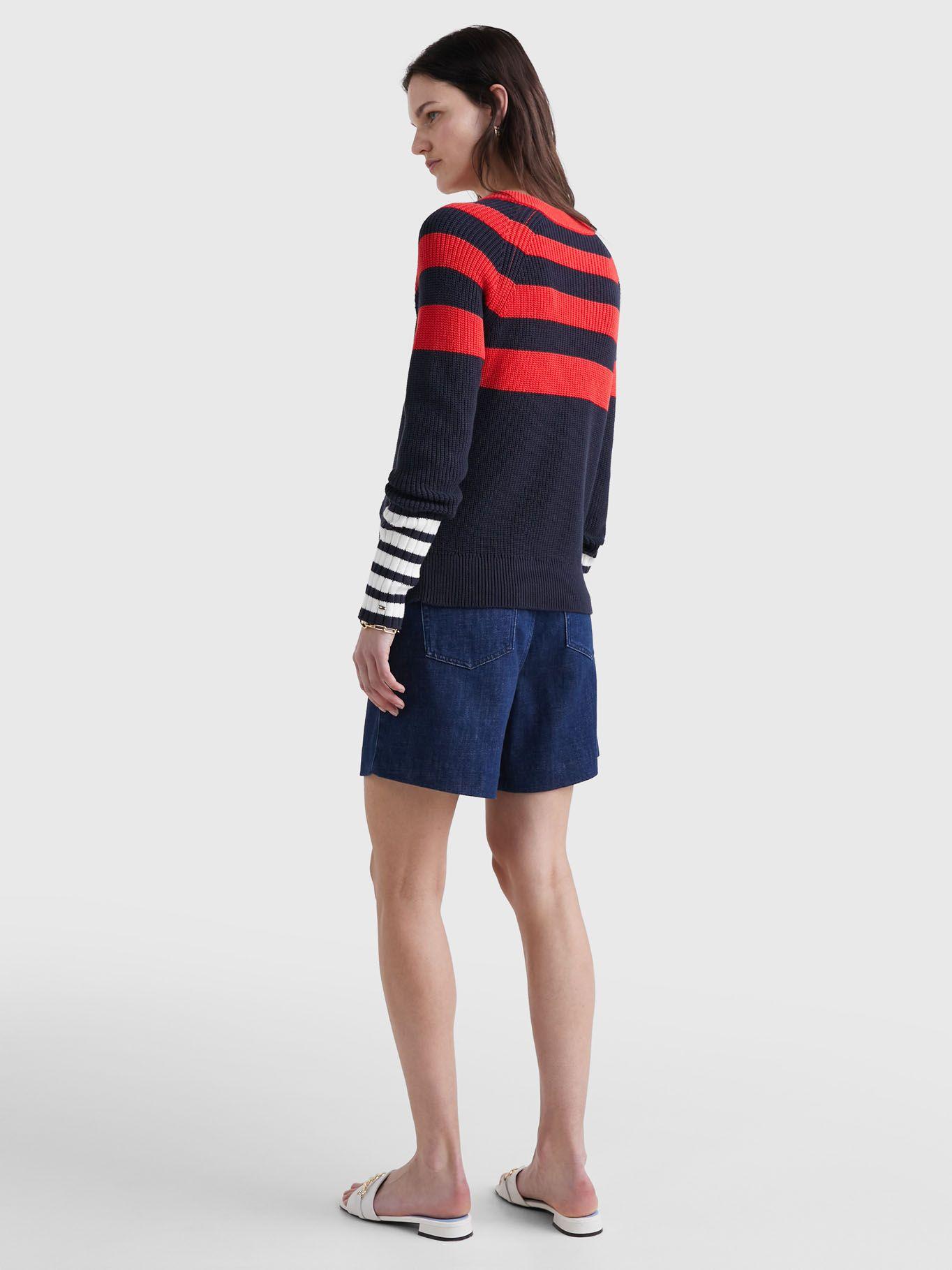 Sweater Colorblock Stripe Raglan Azul Tommy Hilfiger-2