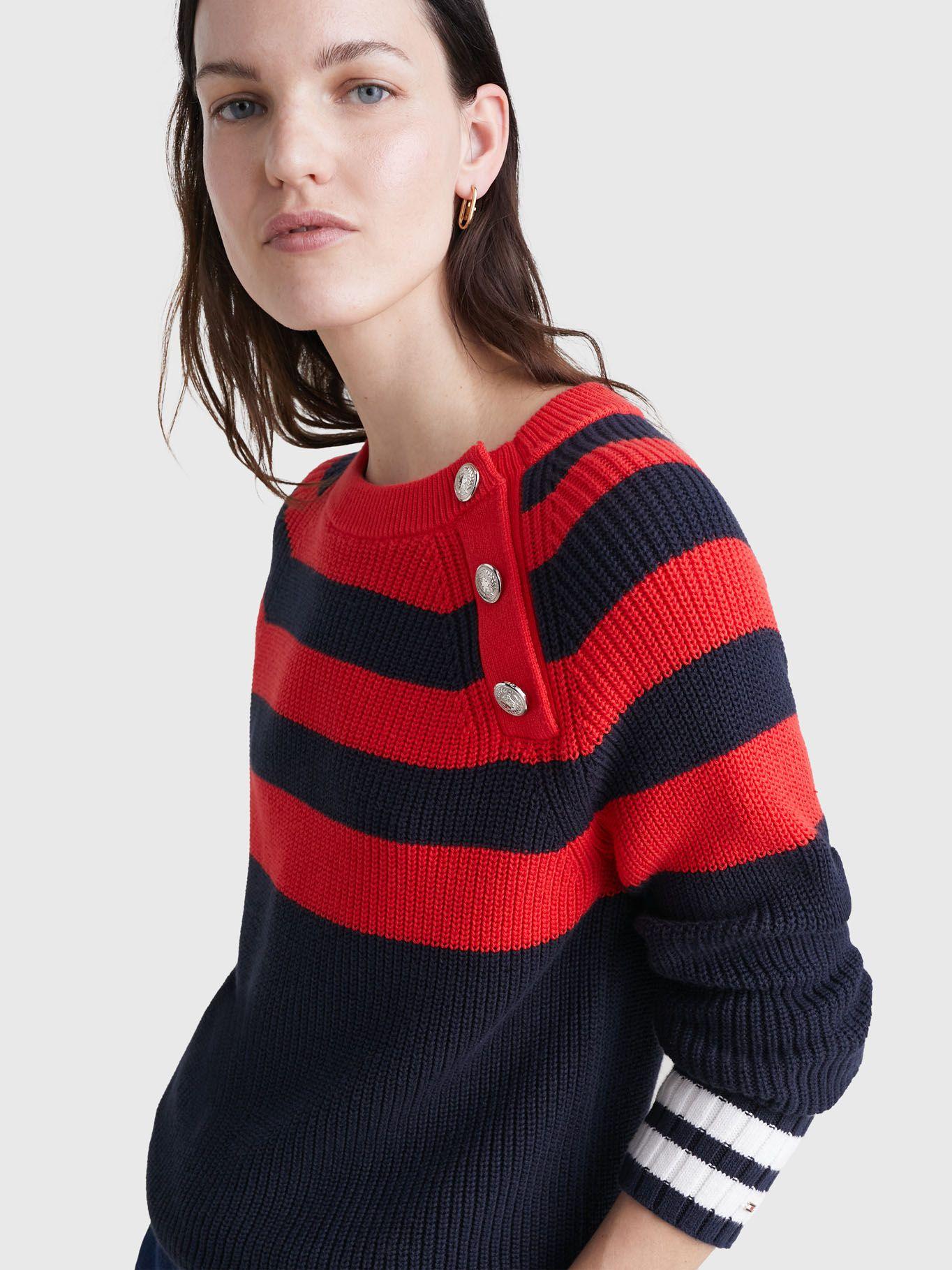 Sweater Colorblock Stripe Raglan Azul Tommy Hilfiger-3