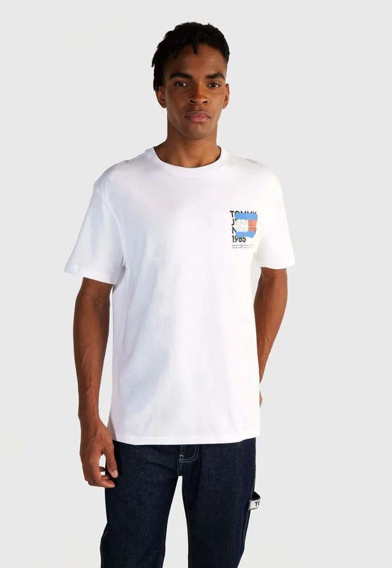 POLERA LOGO DE GRAFITI BLANCO TOMMY JEANS-0