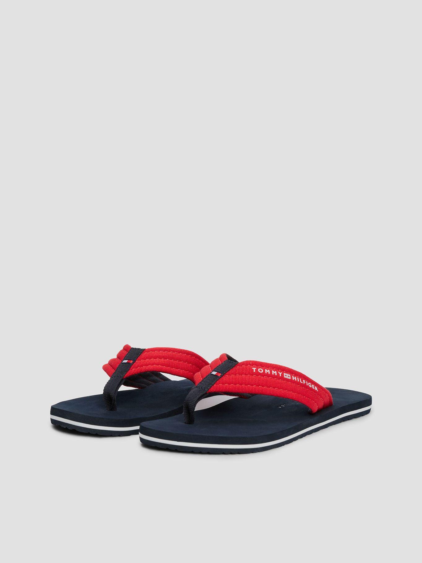 Sandalias De Tela Trenzada Con Logo Rojo Tommy Hilfiger-0