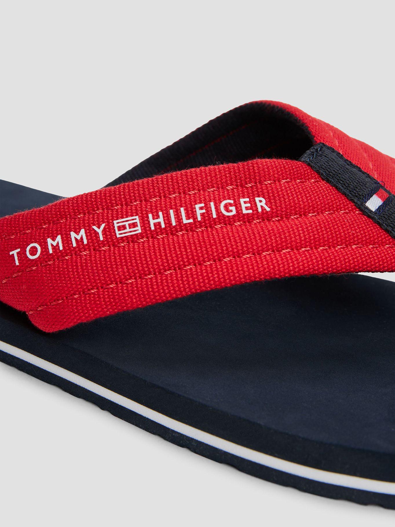 Sandalias De Tela Trenzada Con Logo Rojo Tommy Hilfiger-6