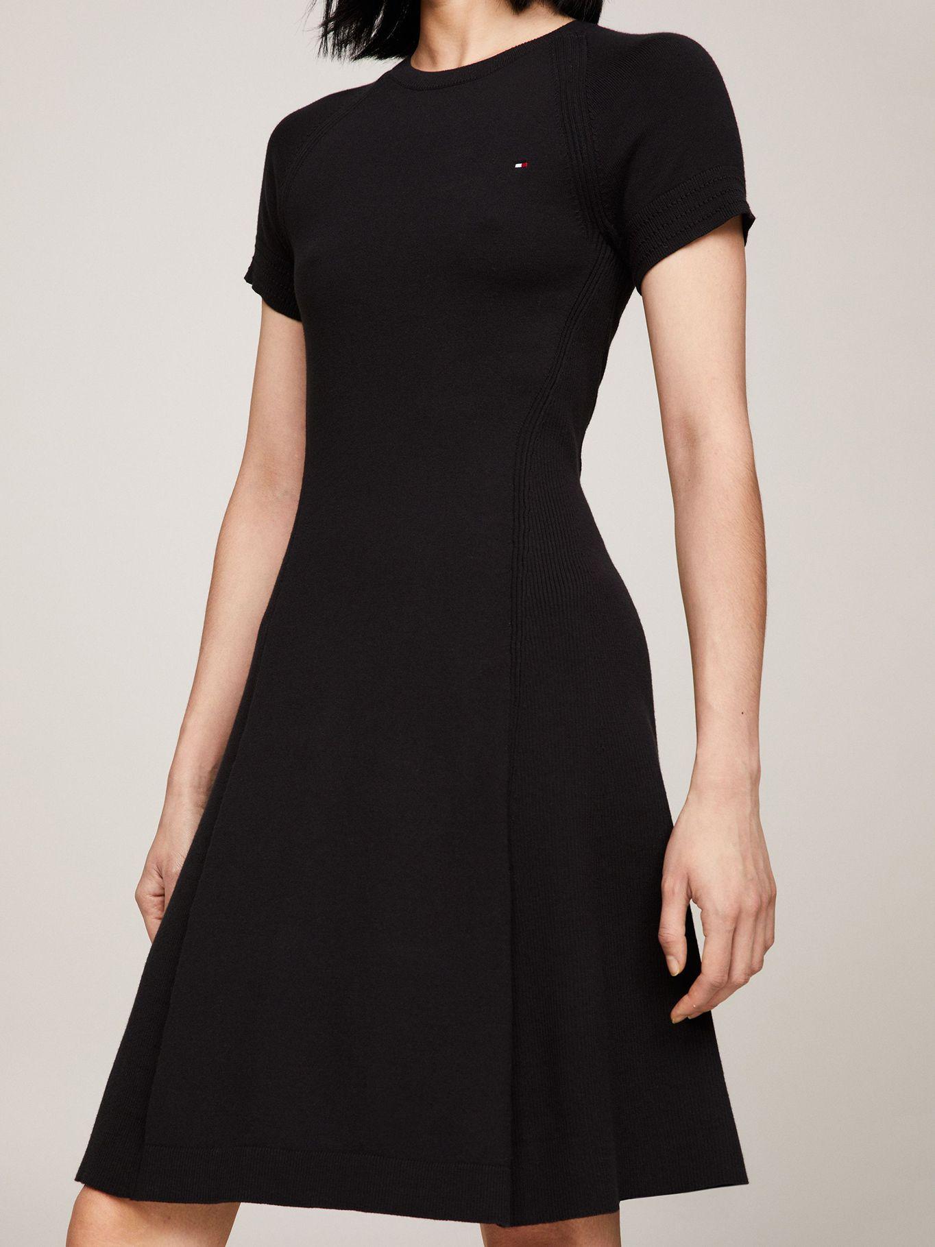 Vestido Corte Evasé Con Logo Negro Tommy Hilfiger-2