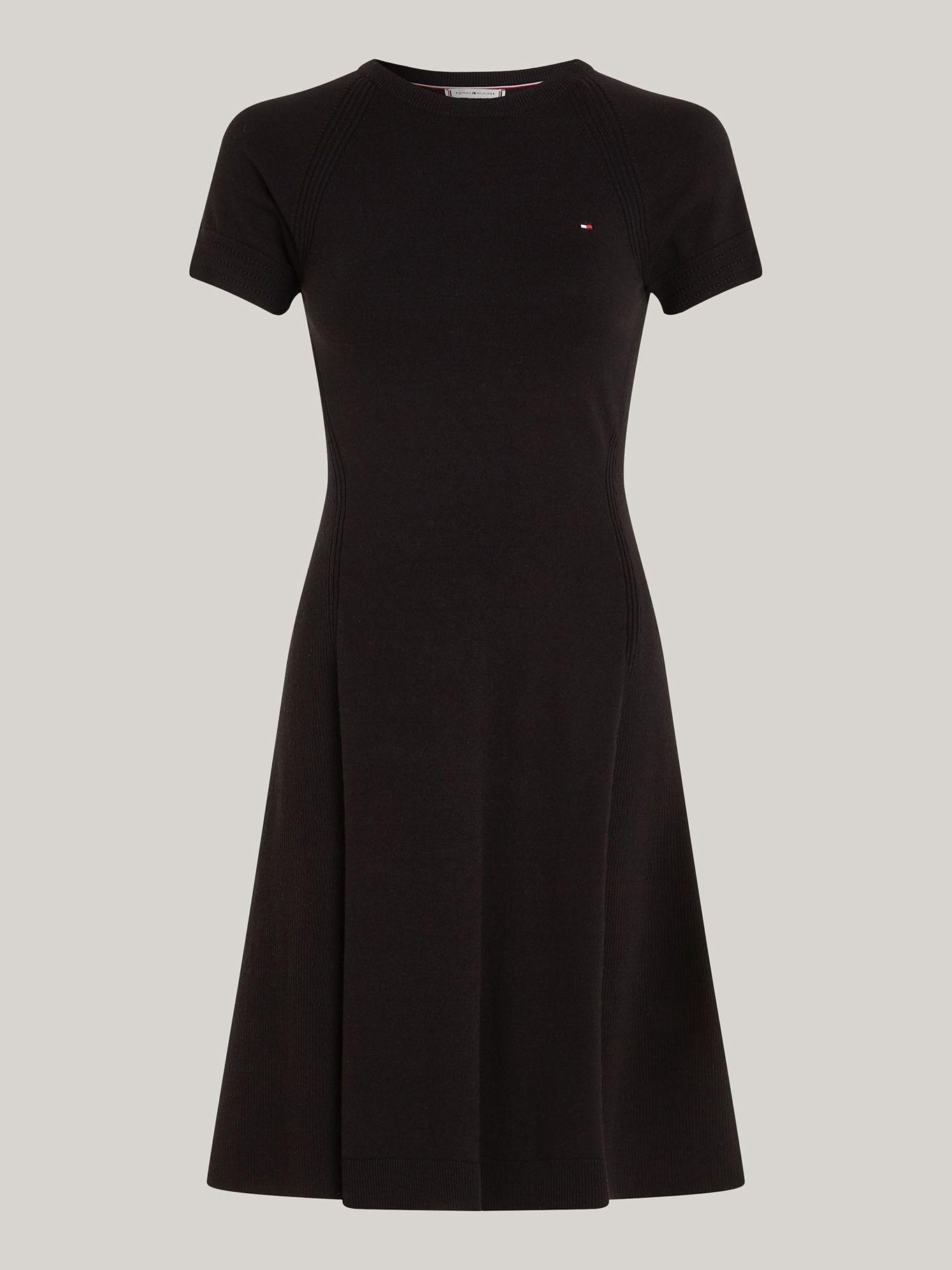 Vestido Corte Evasé Con Logo Negro Tommy Hilfiger-4