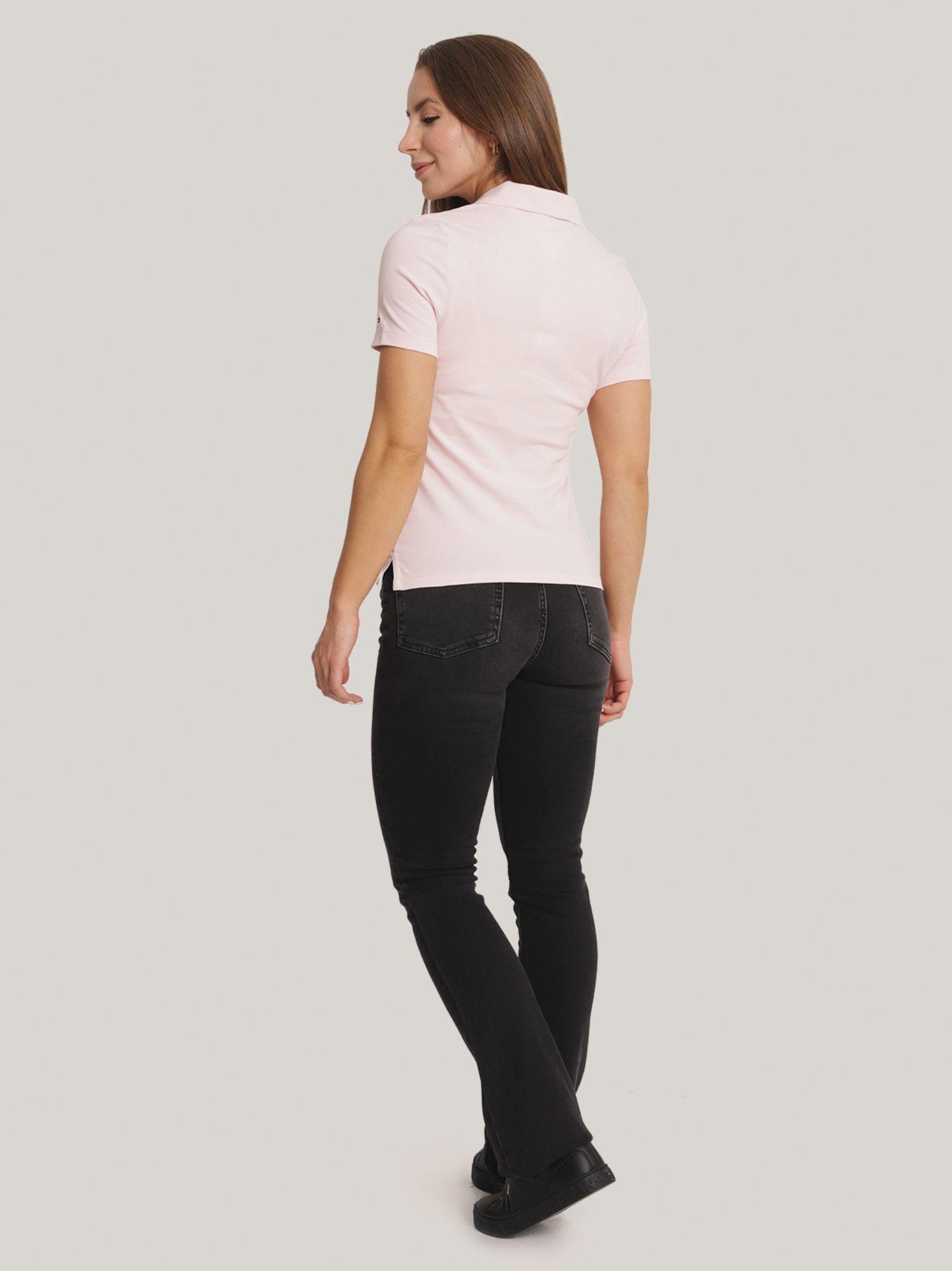 Polo Solid Con Logo Slim Fit Rosado Tommy Hilfiger-2