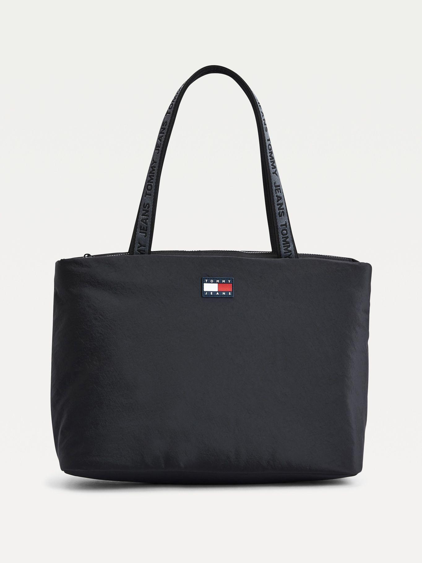 Bolso Tote Con Parche Negro Tommy Hilfiger JN2-0