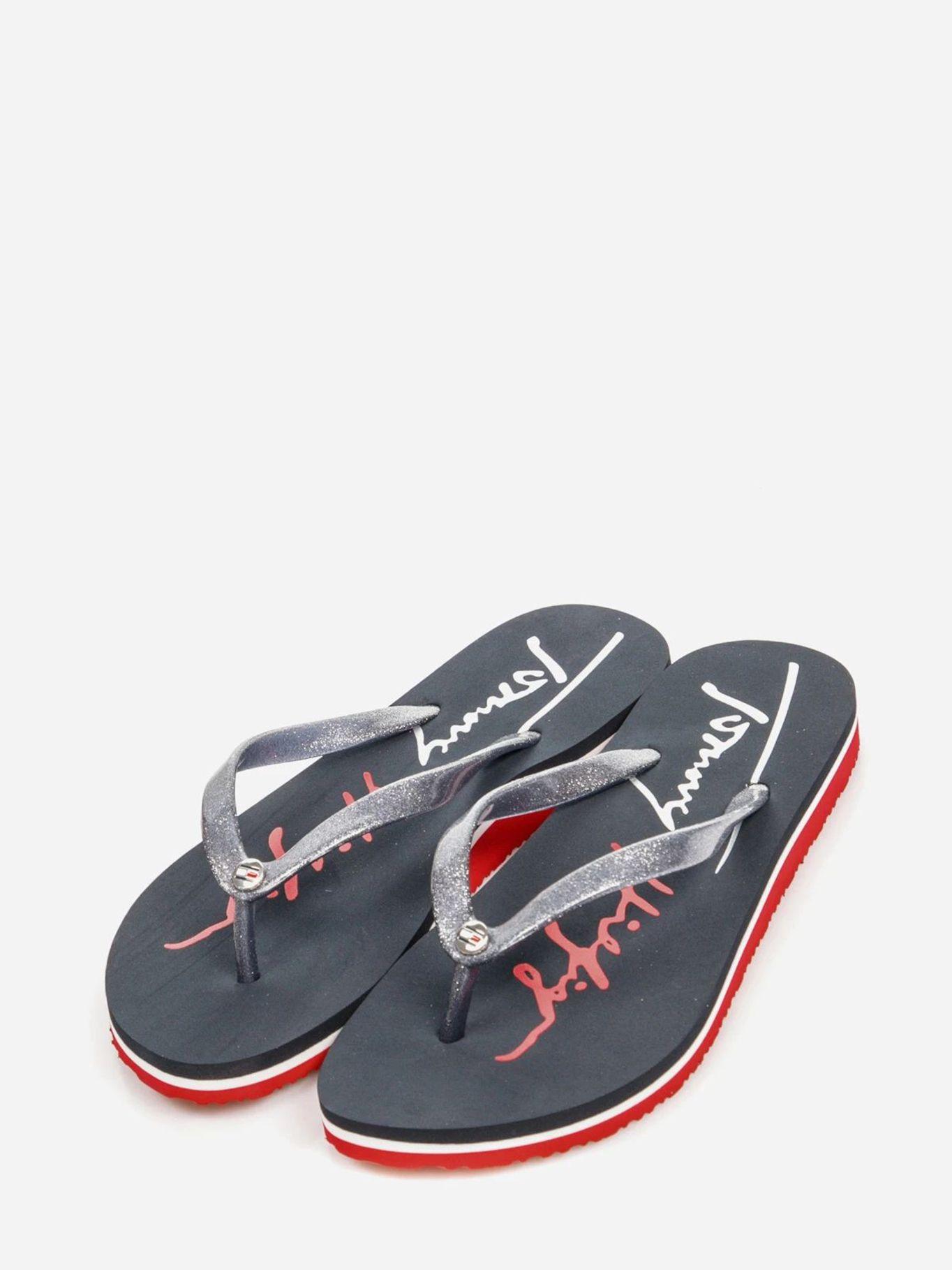 Sandalias Con Tiras De Glitter Azul Tommy Hilfiger-0