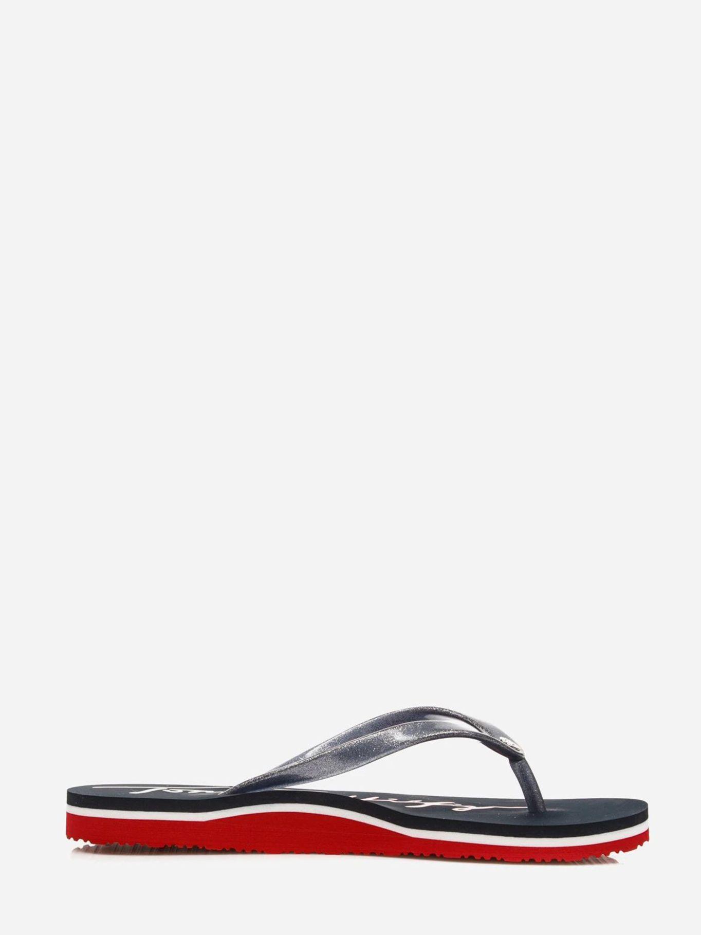 Sandalias Con Tiras De Glitter Azul Tommy Hilfiger-1