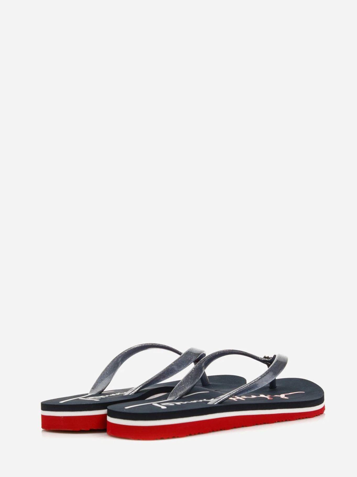 Sandalias Con Tiras De Glitter Azul Tommy Hilfiger-2